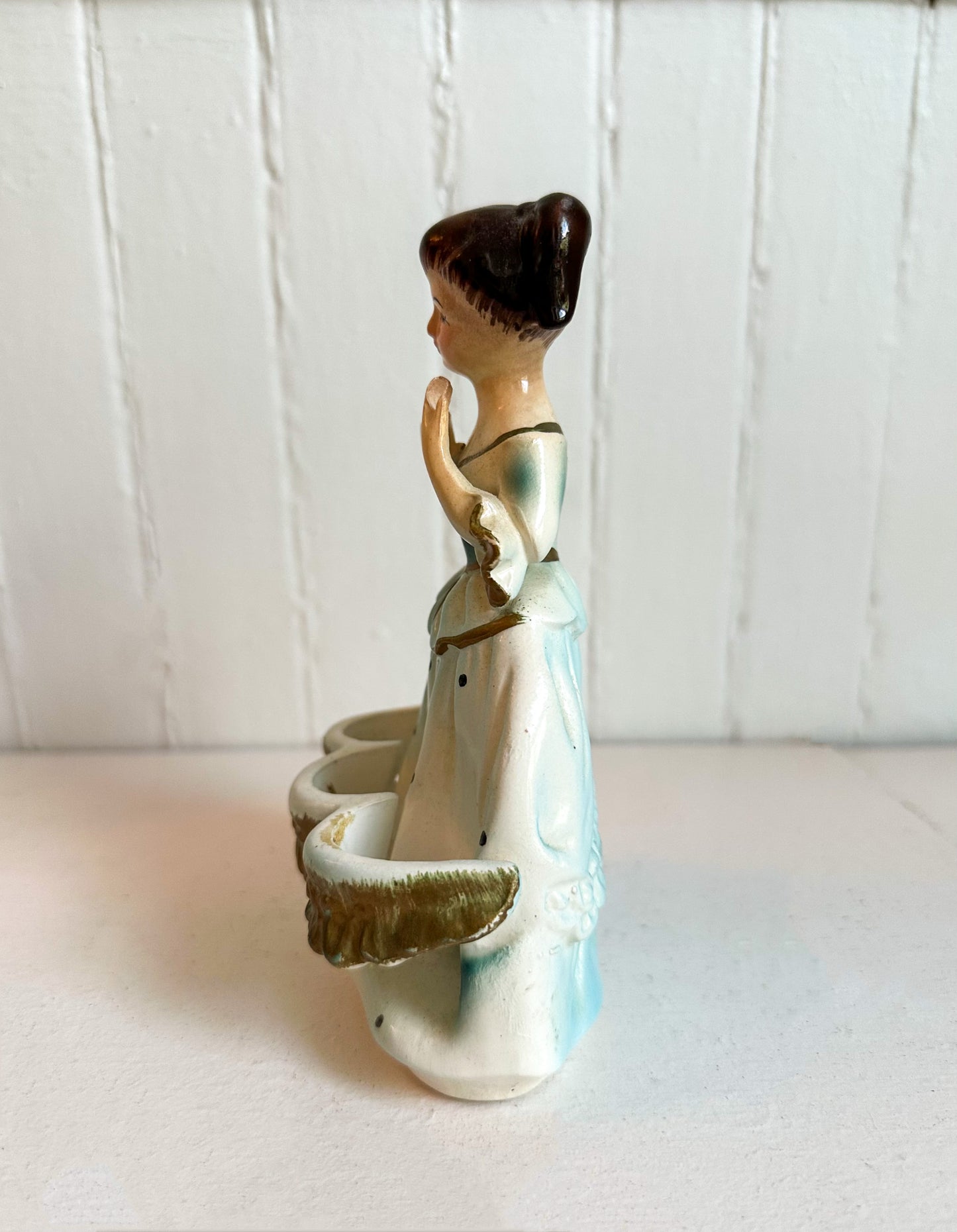 Vintage Blue Victorian Lady Lipstick Holder