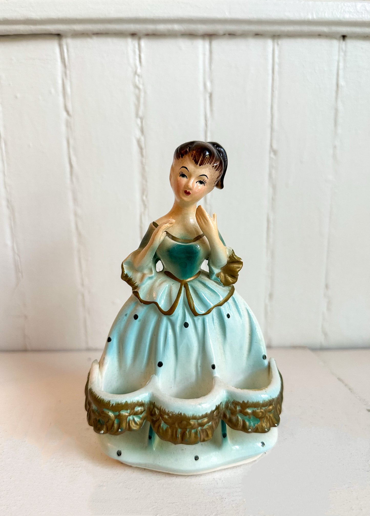 Vintage Blue Victorian Lady Lipstick Holder