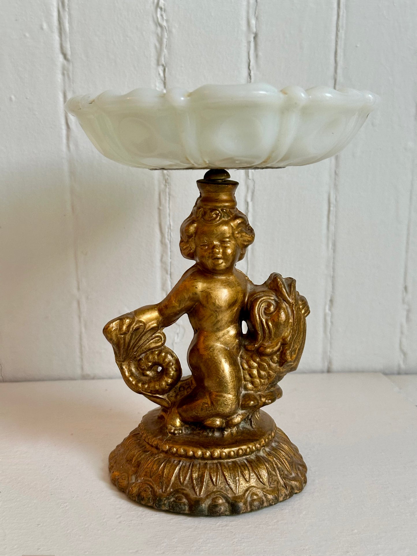 Vintage Cherub with Dolphin Dish