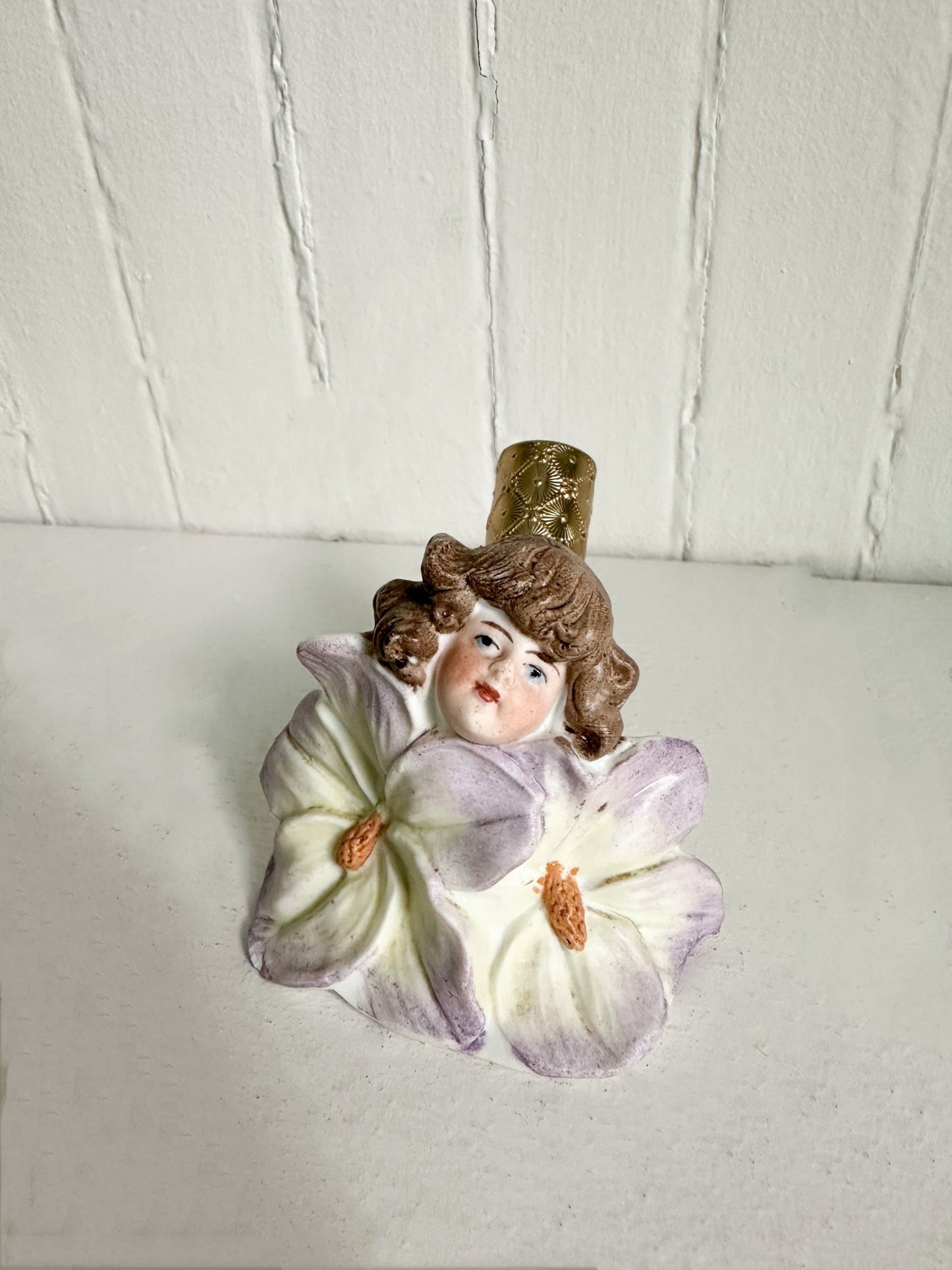 Vintage Anthropomorphic Flower Girl Lipstick Holder