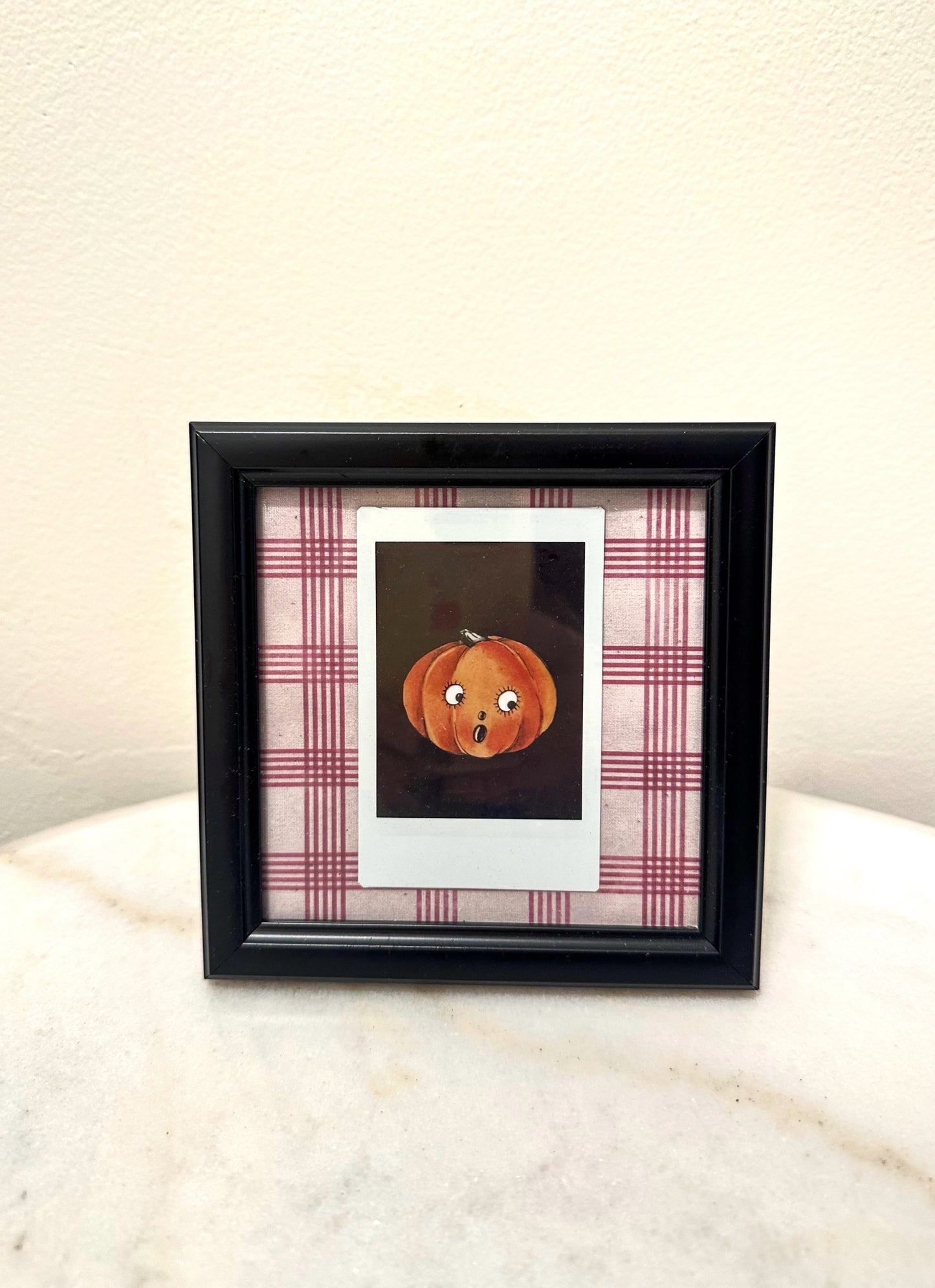 Framed Vintage Pumpkin Polaroid