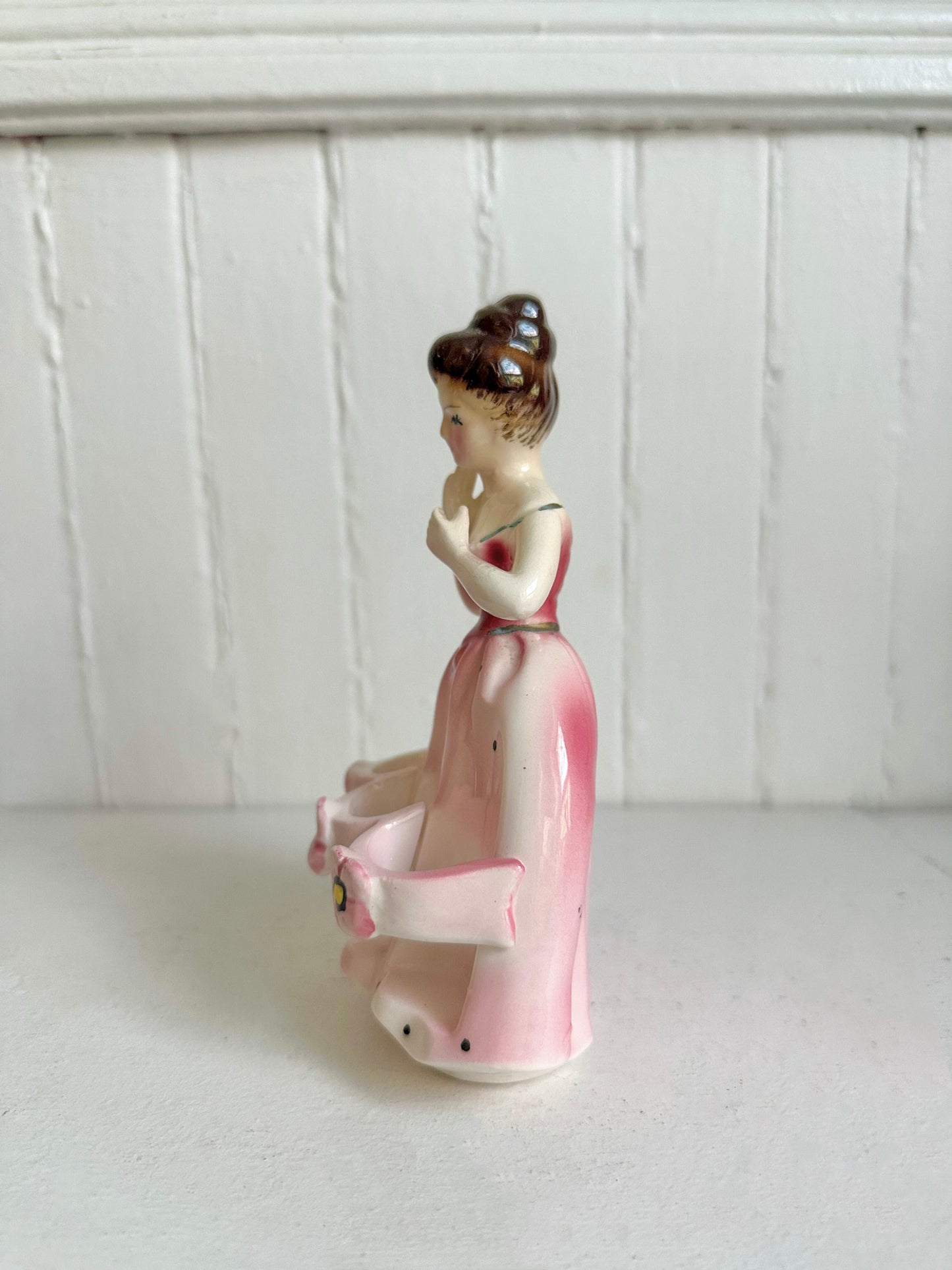 Vintage Victorian Lady Pink Lipstick Holder