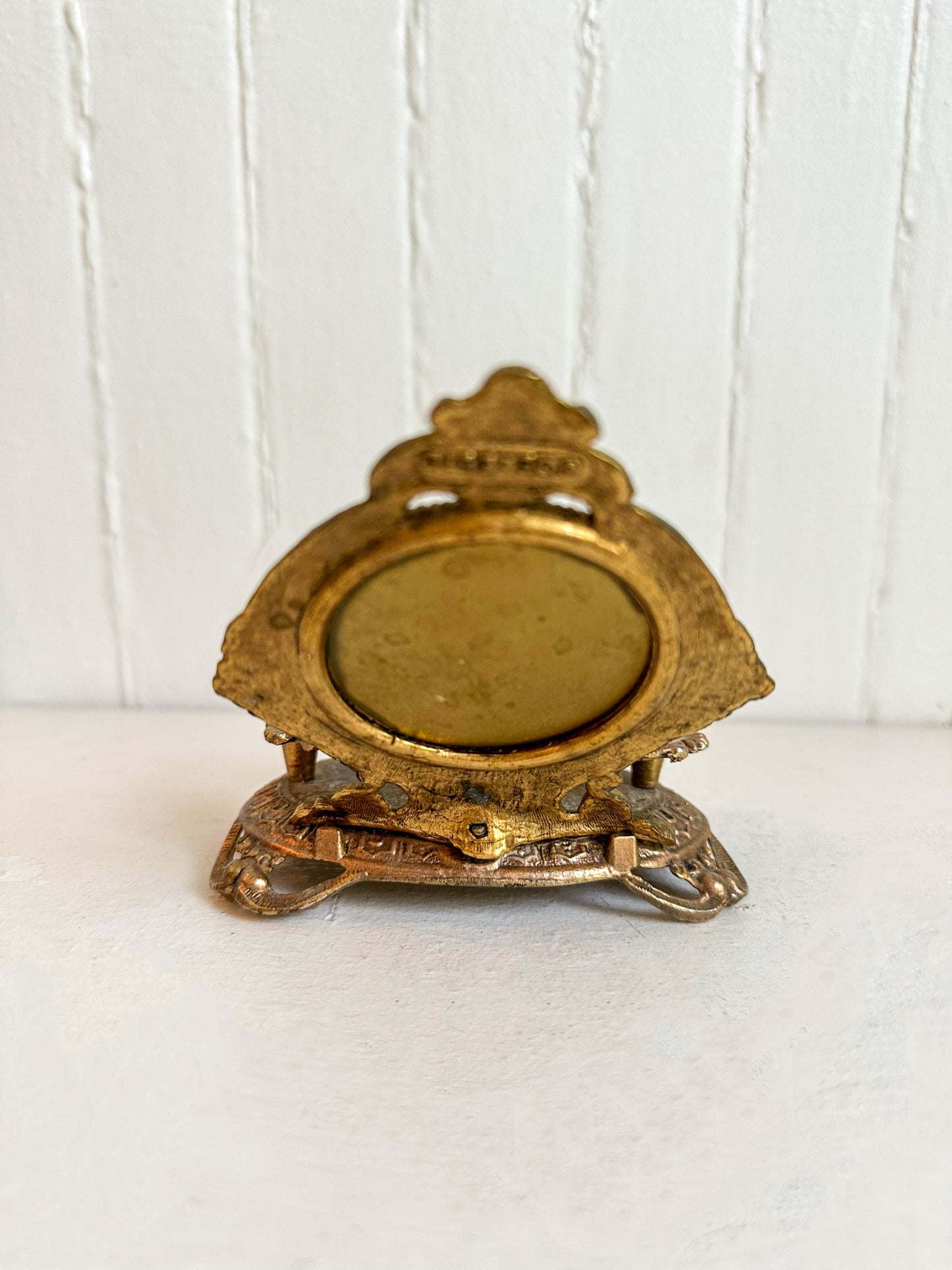 Vintage Brass Lipstick Holder with Mirror