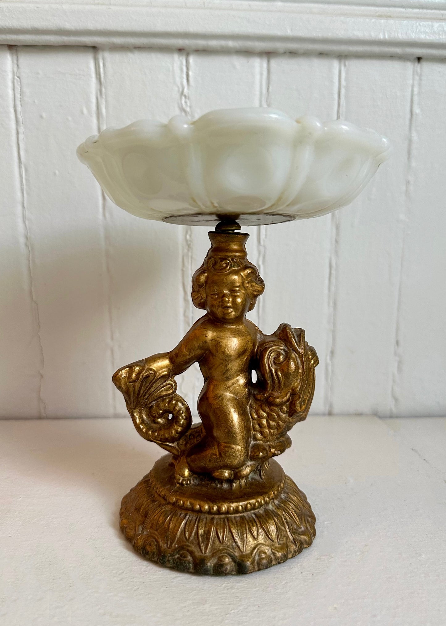 Vintage Cherub with Dolphin Dish