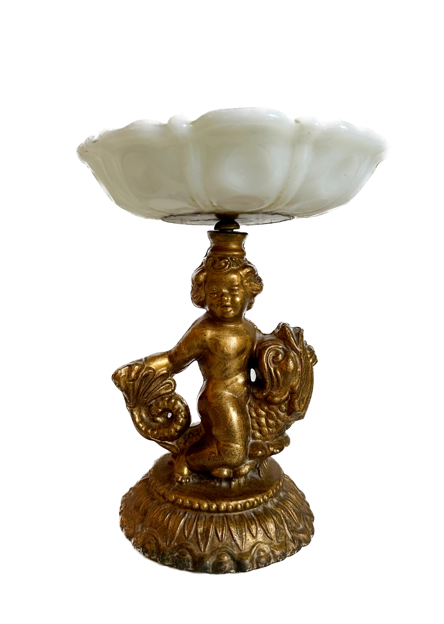 Vintage Cherub with Dolphin Dish