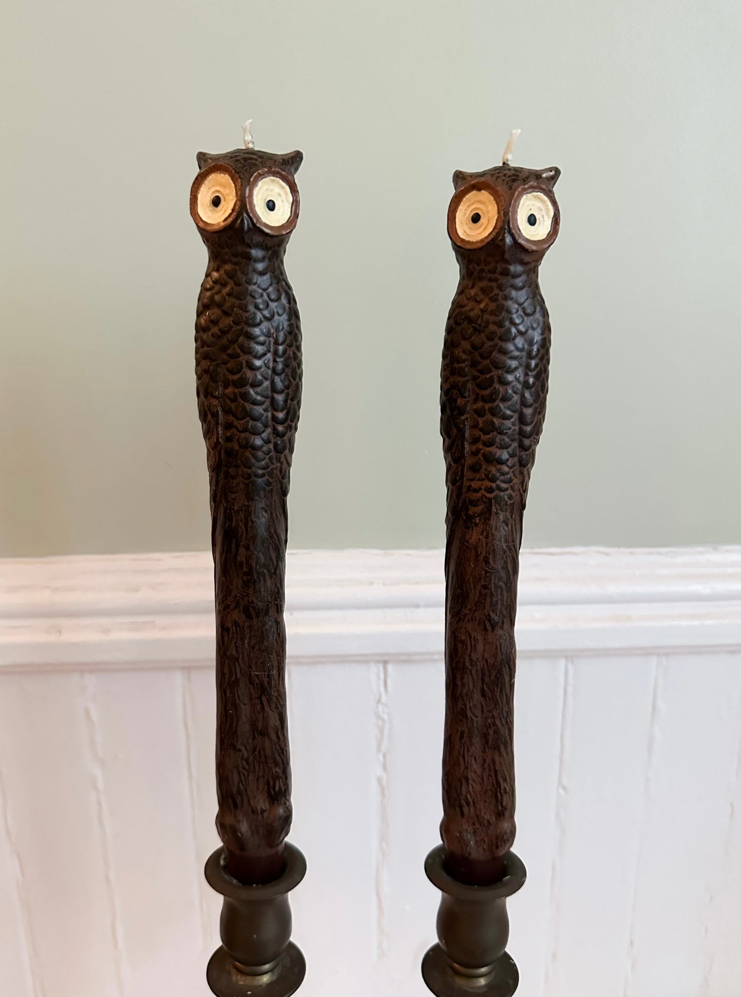 Vintage Owl Taper Candles