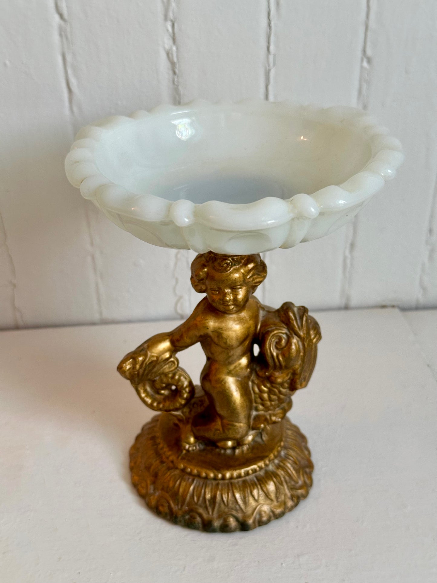 Vintage Cherub with Dolphin Dish