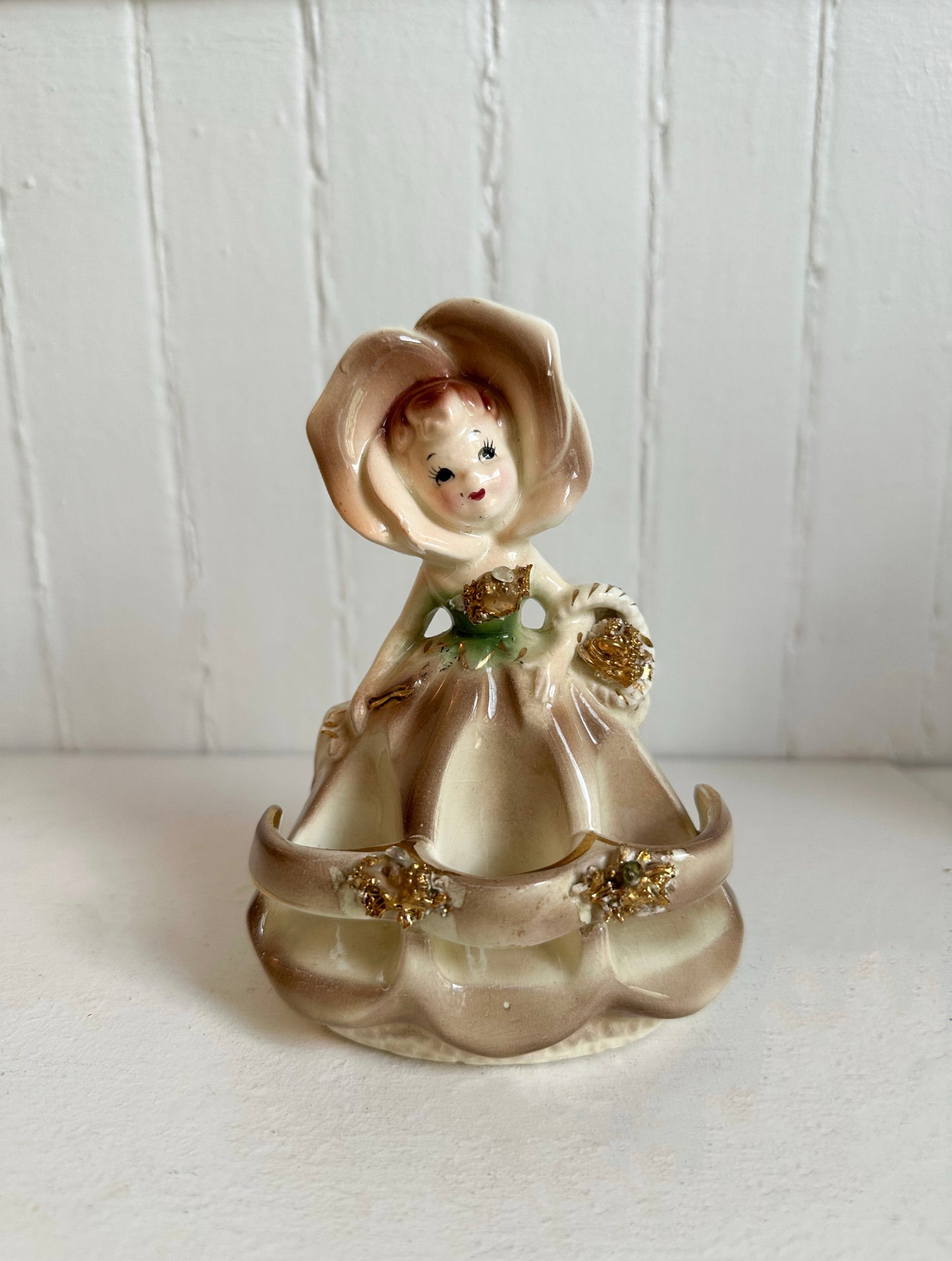 Vintage Anthropomorphic Flower Girl Lipstick Holder