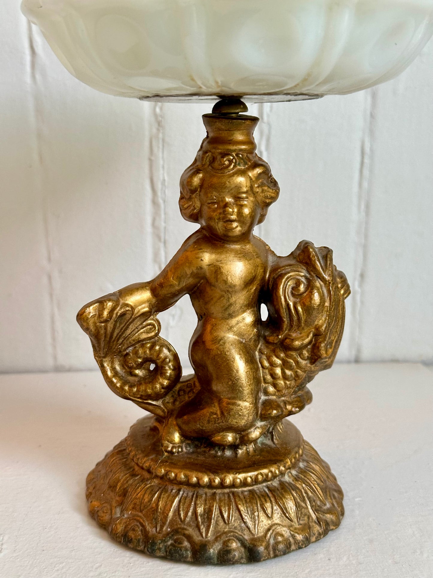 Vintage Cherub with Dolphin Dish