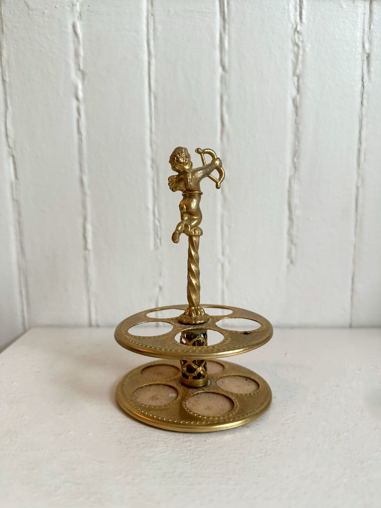 Vintage Gold Cupid Lipstick Holder
