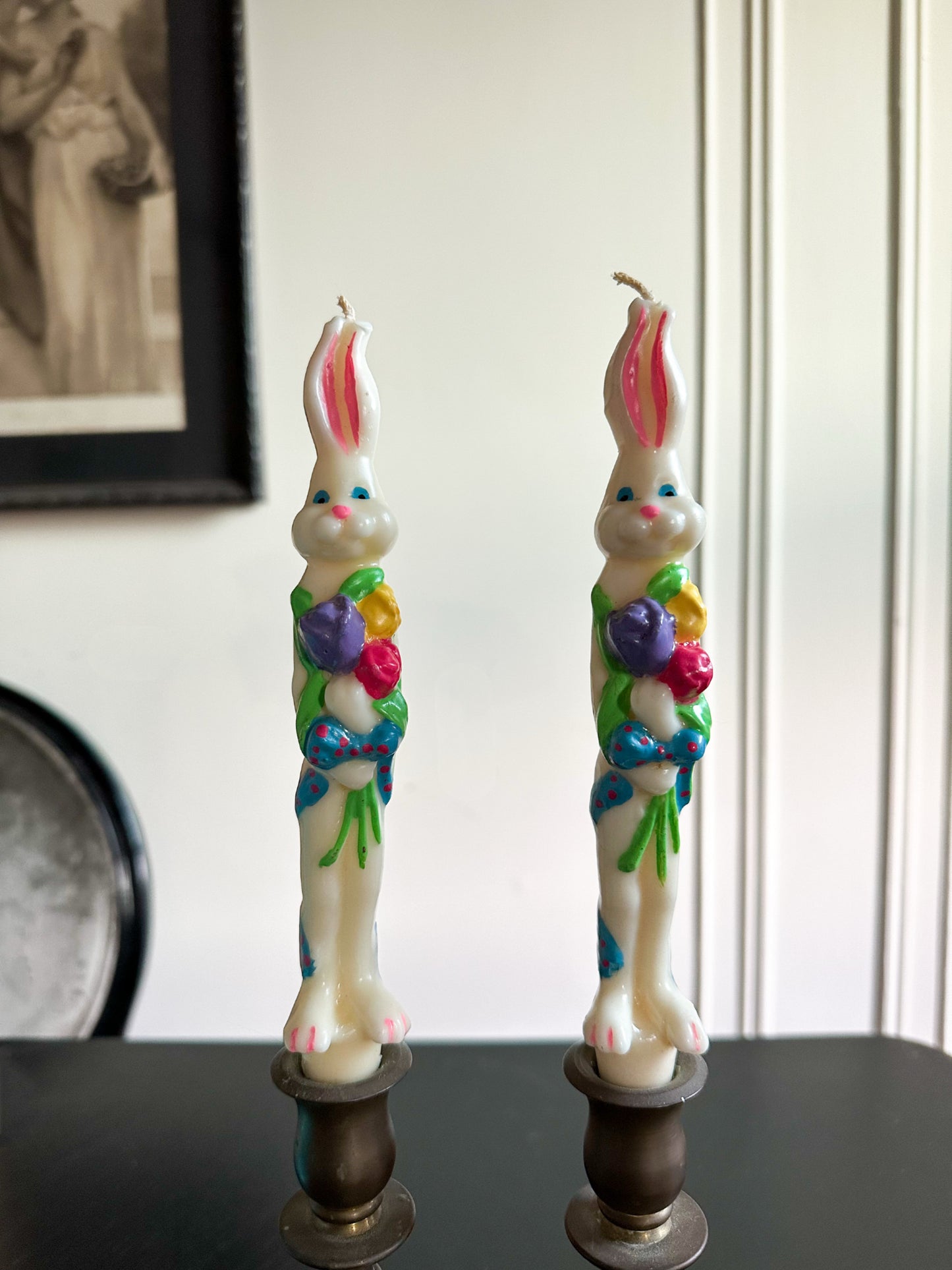 Vintage Easter Bunny Taper Candles