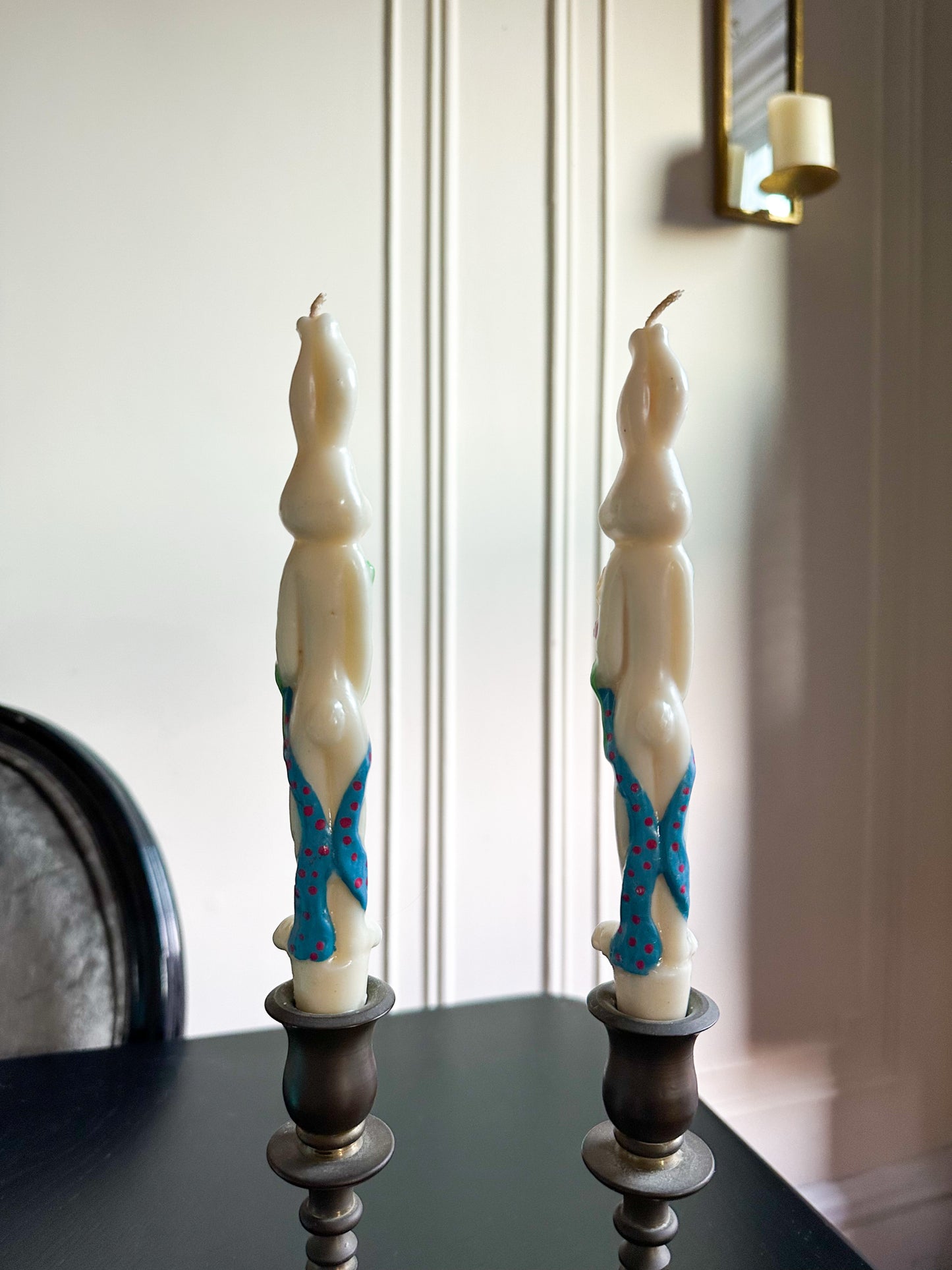 Vintage Easter Bunny Taper Candles