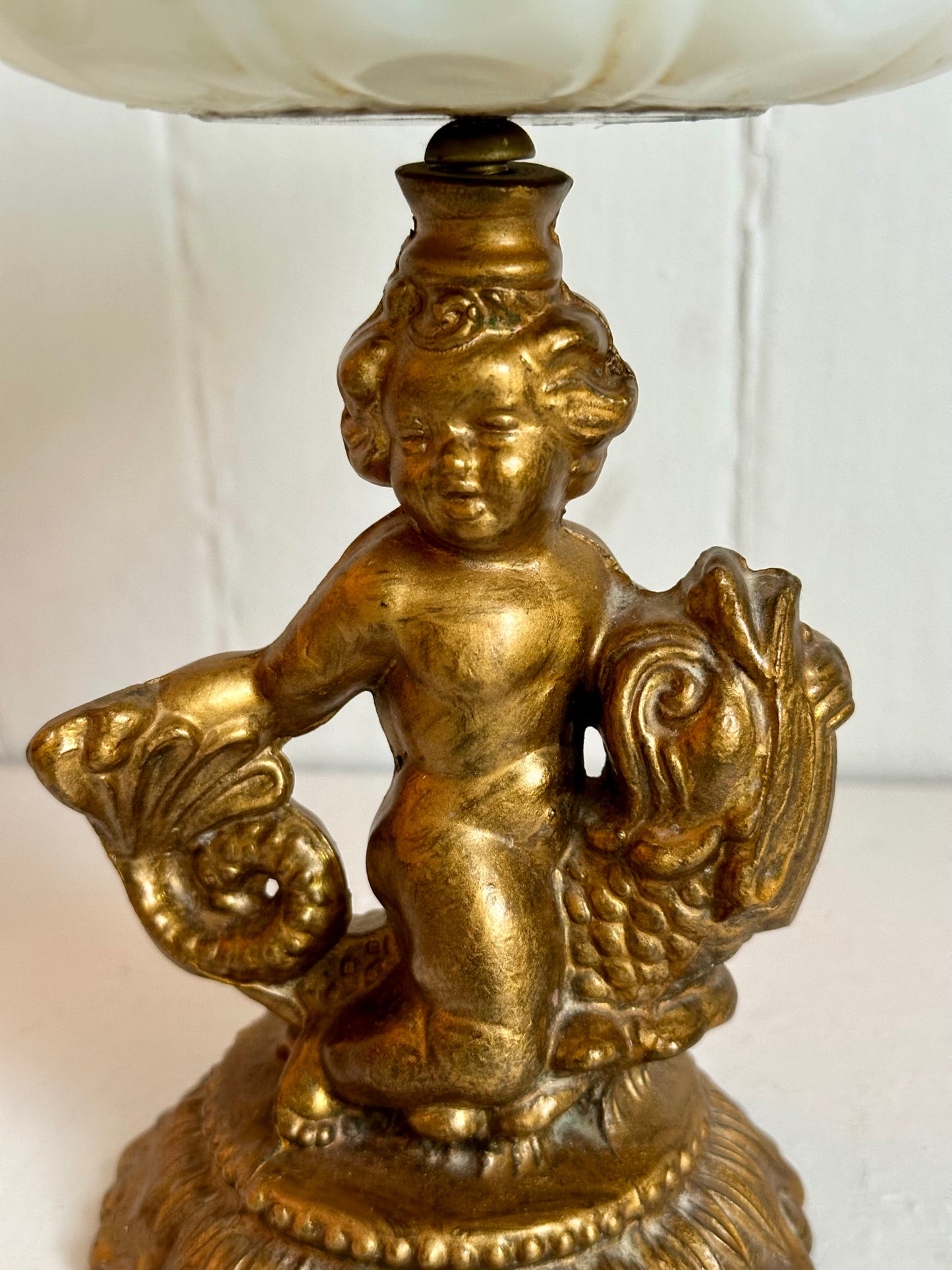 Vintage Cherub with Dolphin Dish