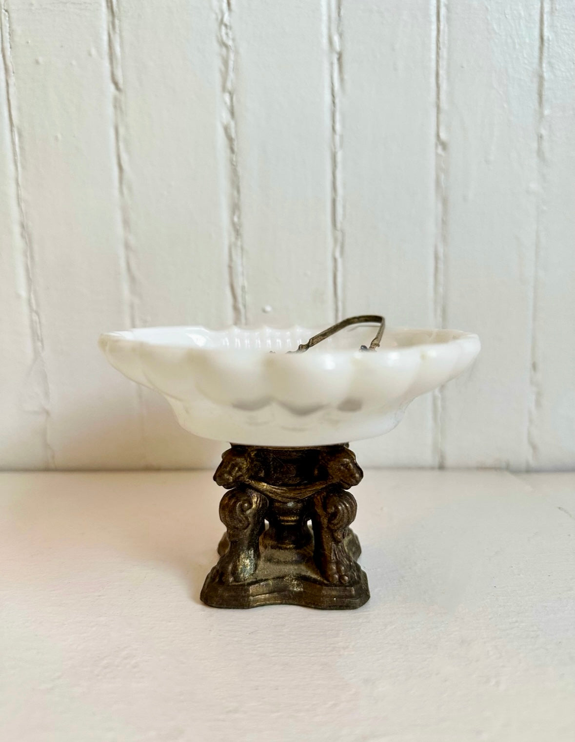 Vintage Milk Glass Shell Dish