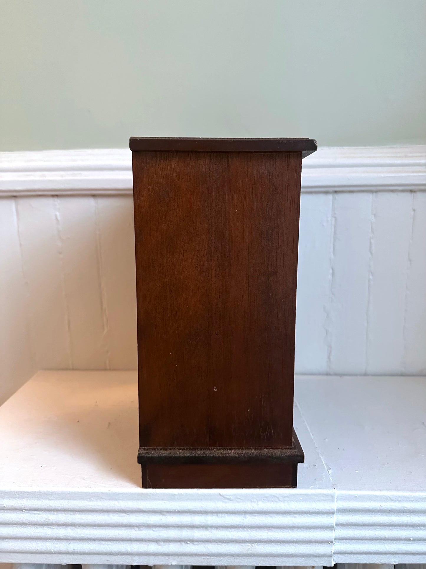 Vintage Wood Armoire Jewelry Box with Doors