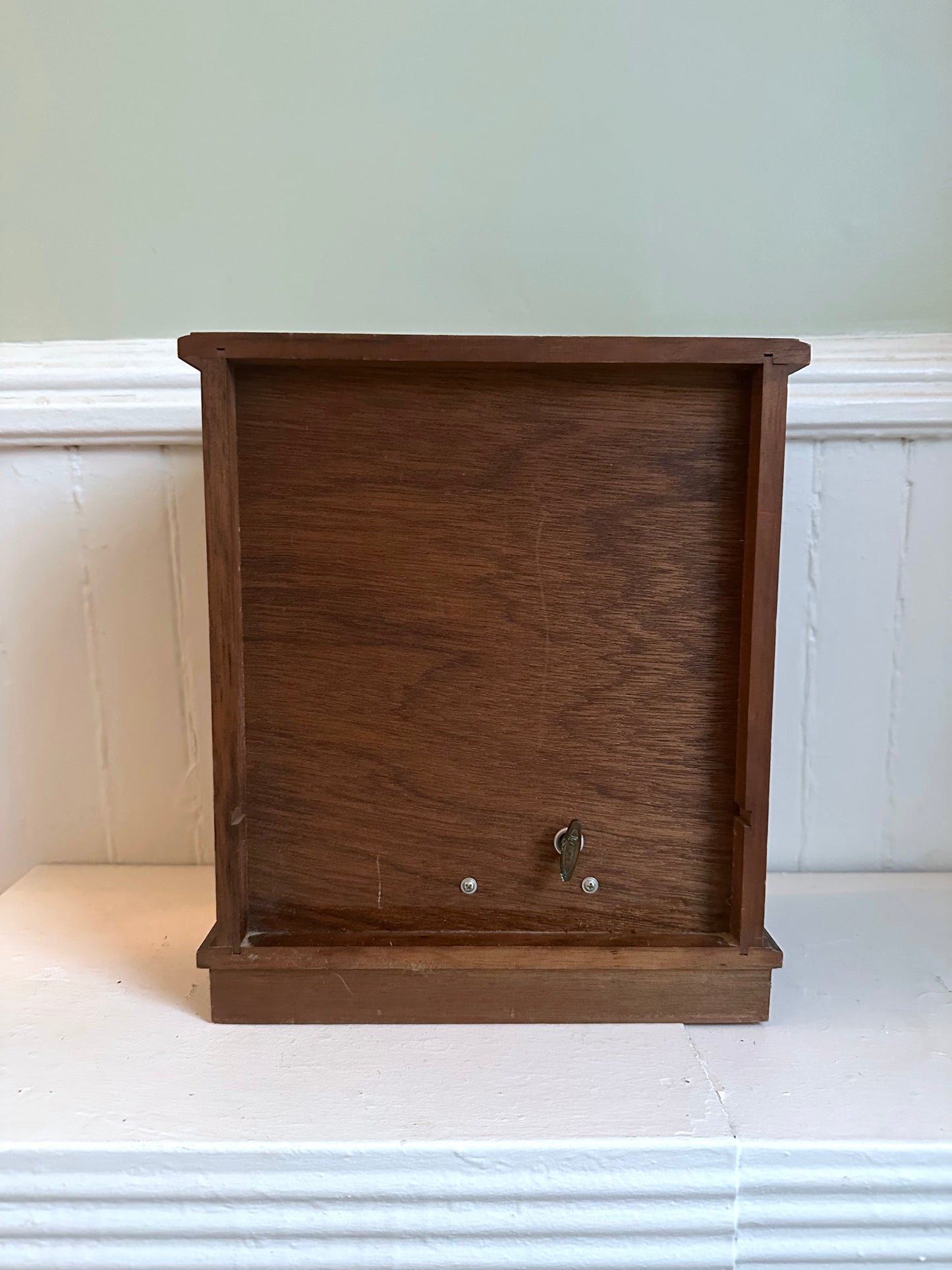 Vintage Wood Armoire Jewelry Box with Doors