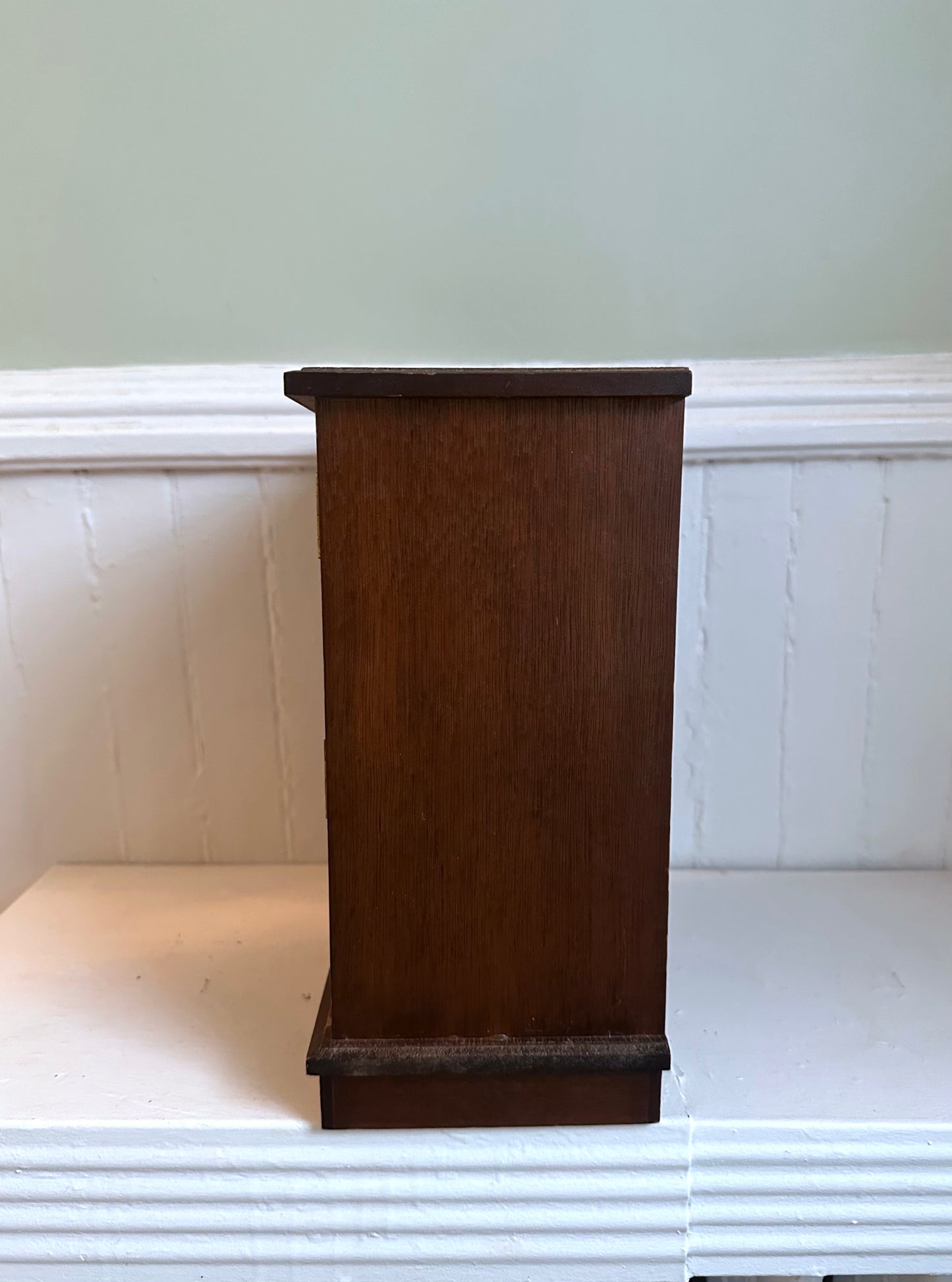 Vintage Wood Armoire Jewelry Box with Doors