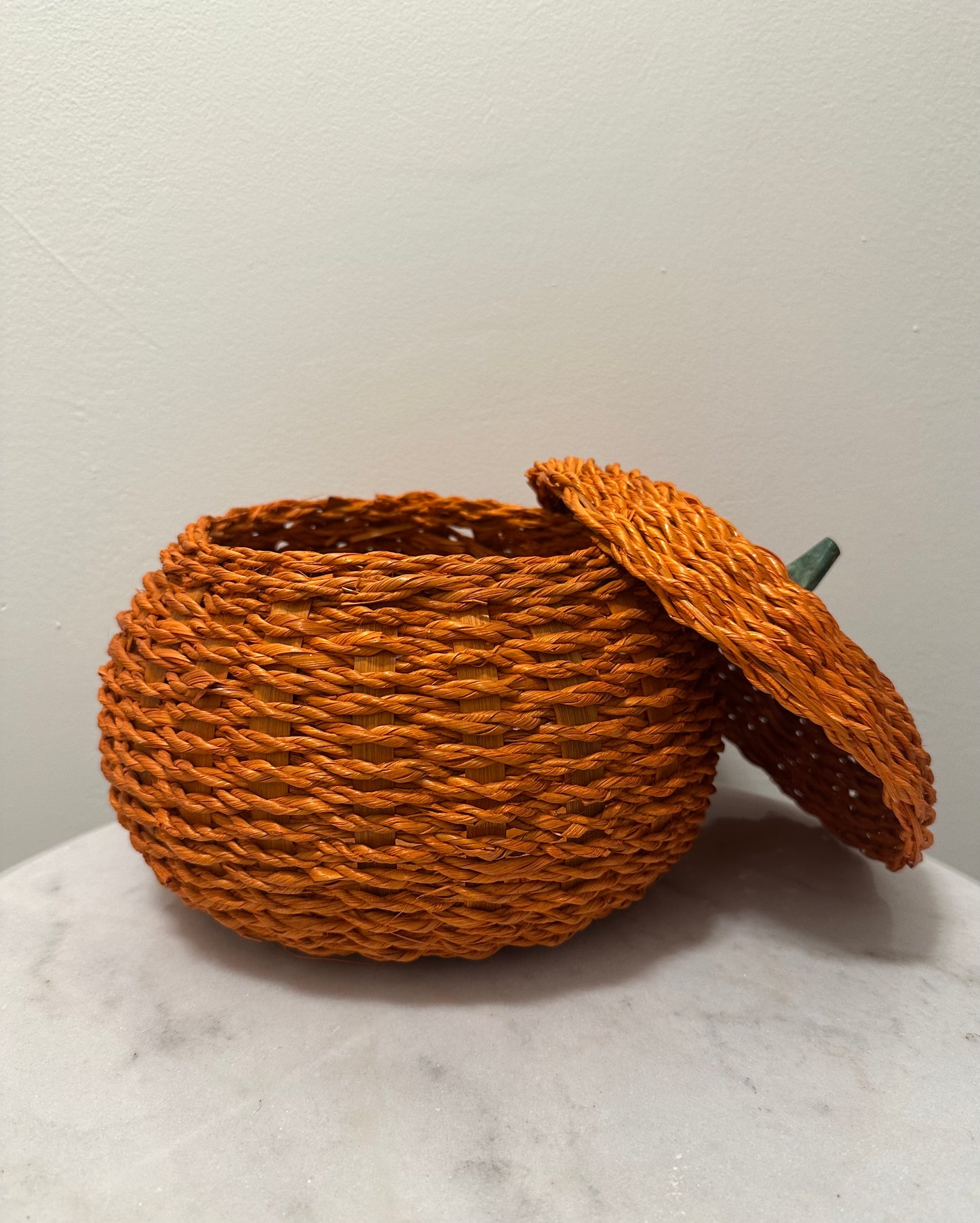 Vintage Wicker Pumpkin Basket