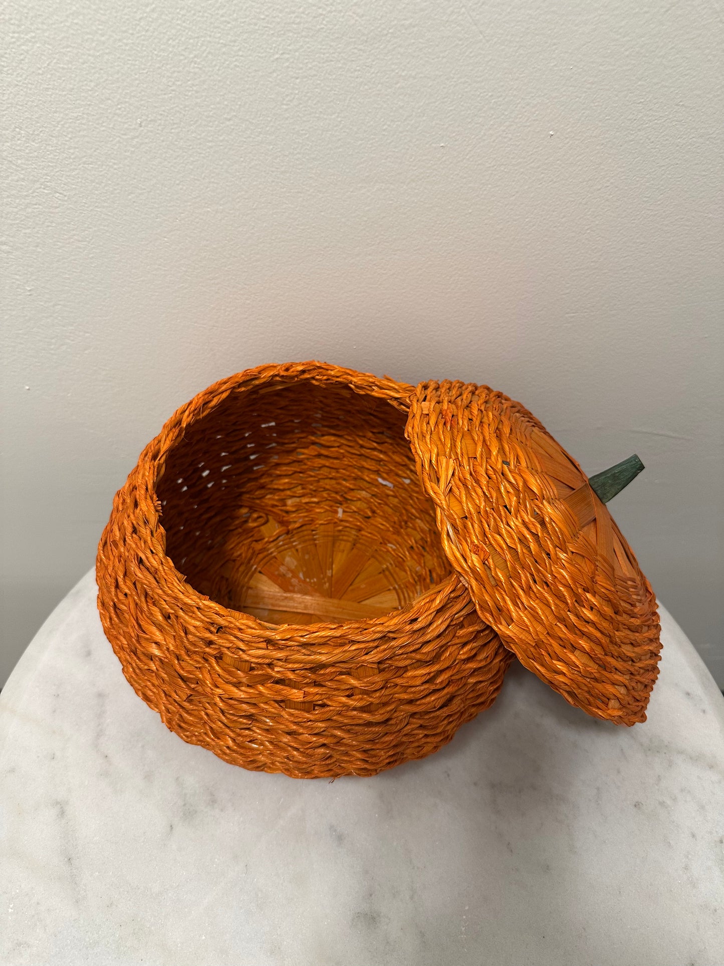 Vintage Wicker Pumpkin Basket