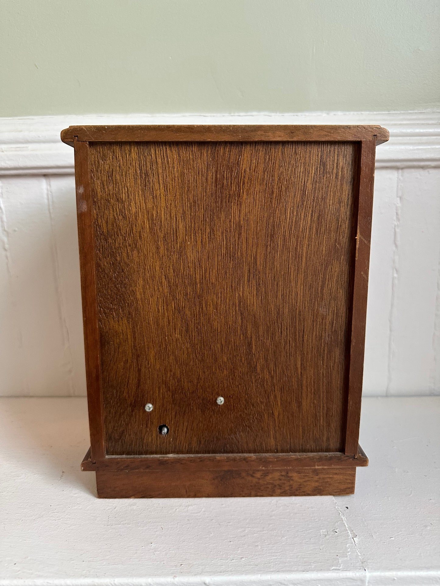 Vintage Wood Armoire Jewelry Box with Doors
