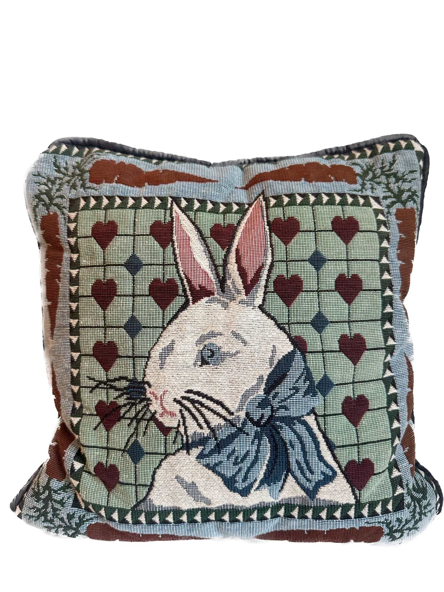Vintage Rabbit Needlepoint Pillow