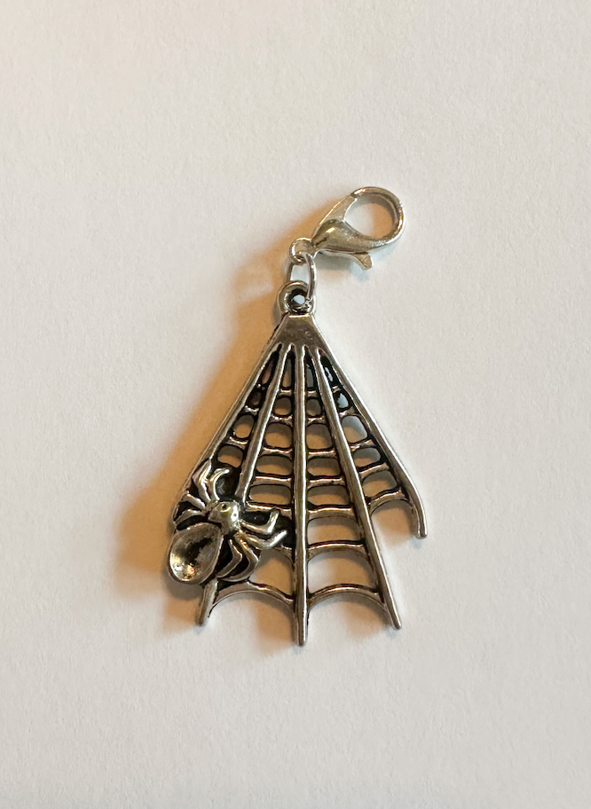 Vintage Silver Spiderweb Charm