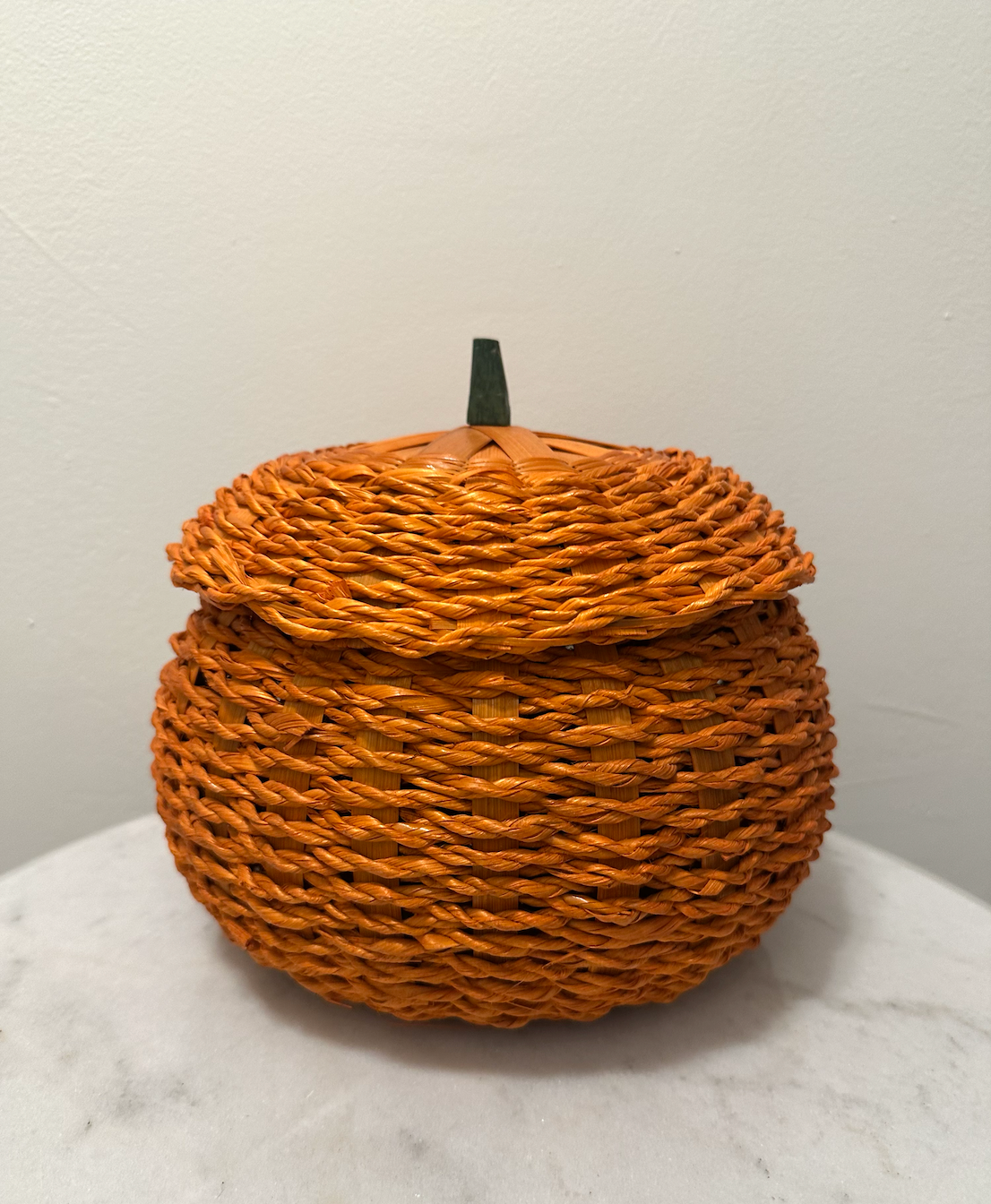 Vintage Wicker Pumpkin Basket