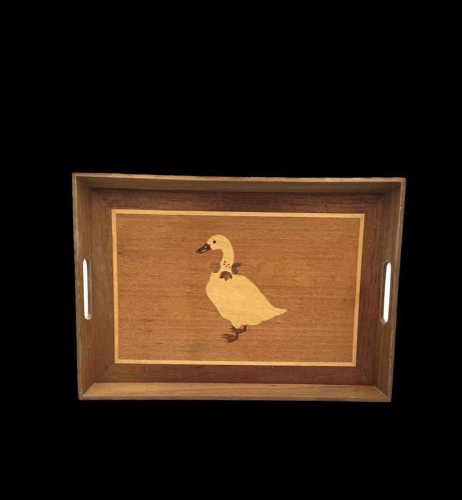 Vintage Wood Duck Tray