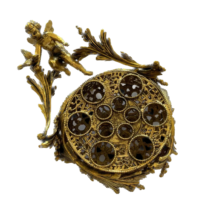 Vintage Fairy with Bird Gold Brass Lipstick Holder