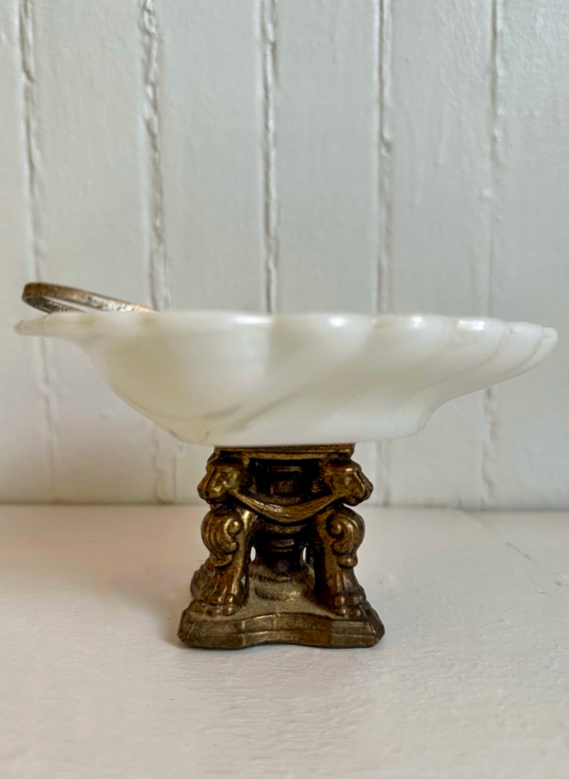 Vintage Milk Glass Shell Dish