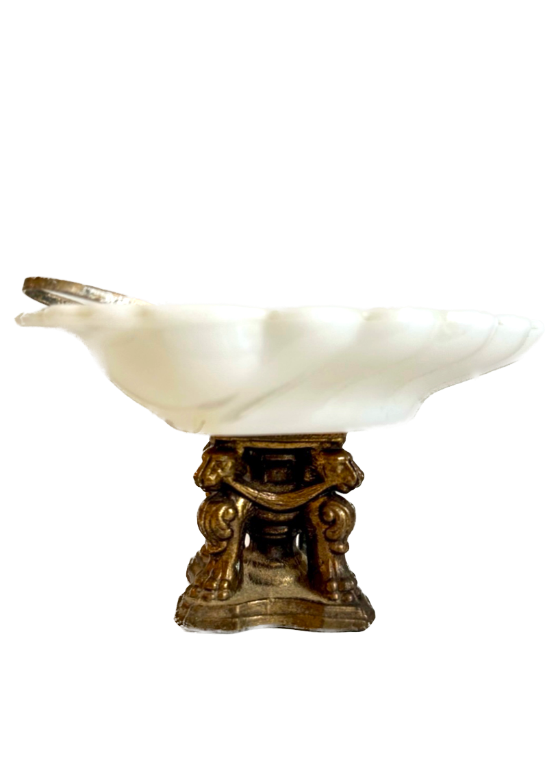 Vintage Milk Glass Shell Dish
