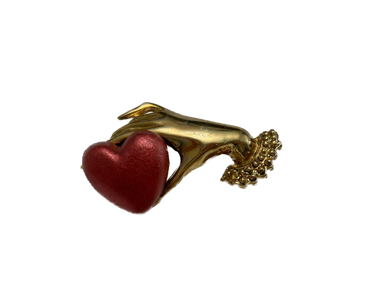 Vintage Hand Holding Heart Pin