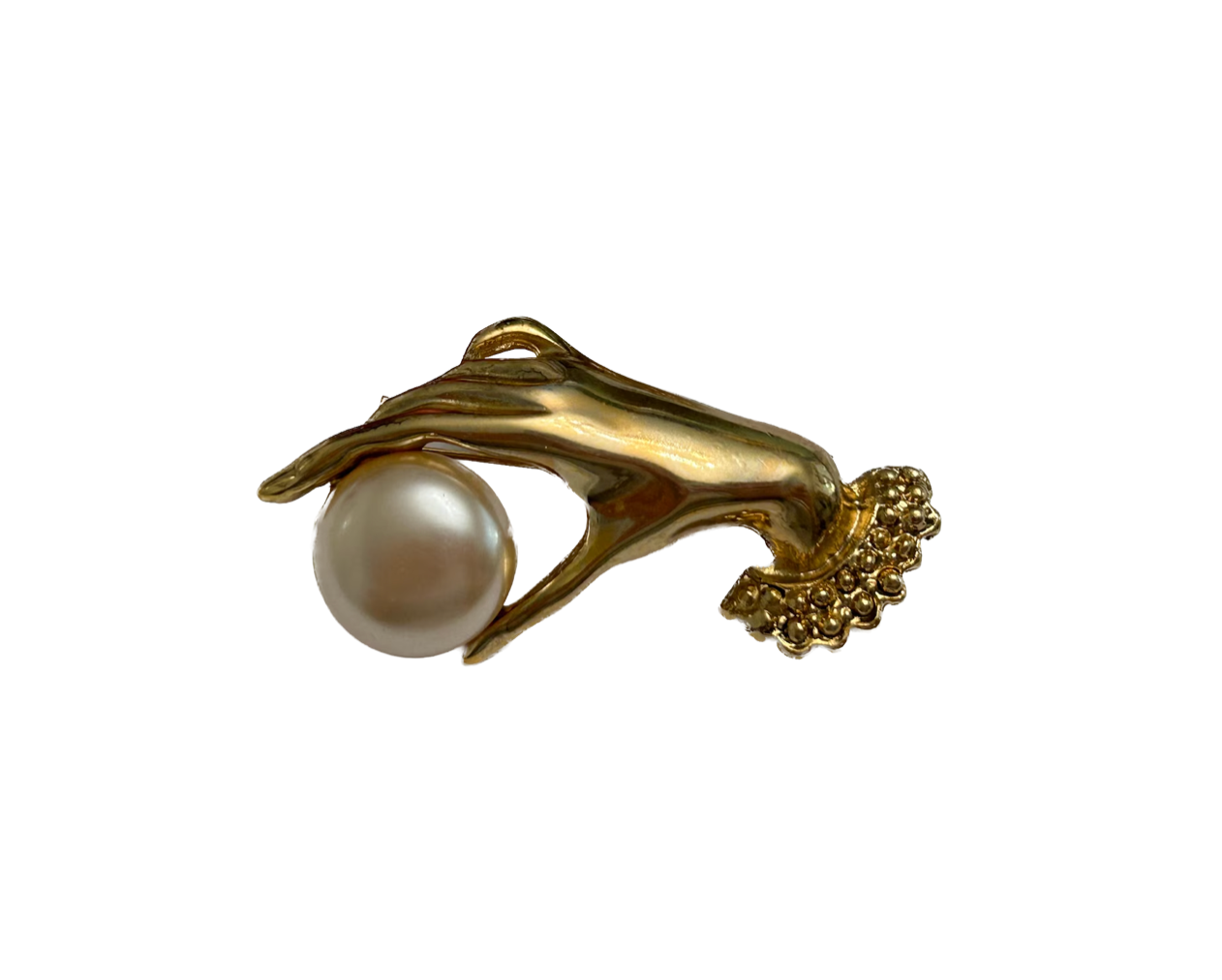 Vintage Hand Holding Pearl Pin