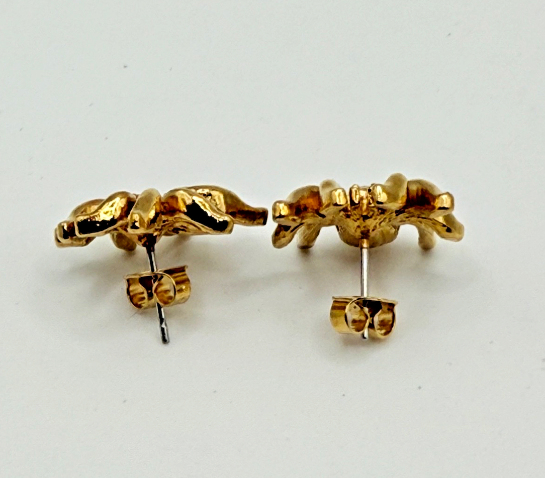 Vintage Gold-Toned Spider Earrings