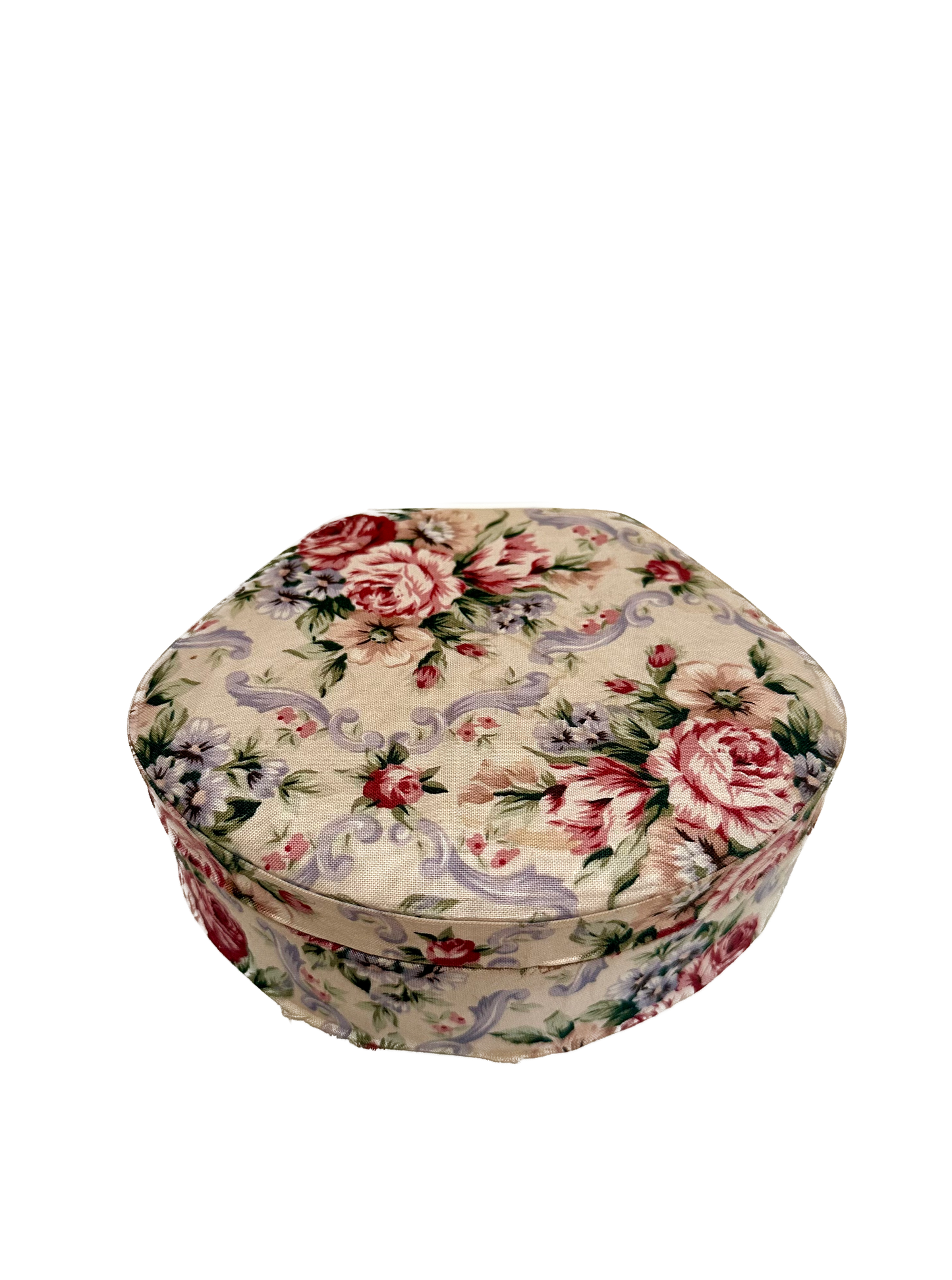 Vintage Floral Cloth Jewelry Box