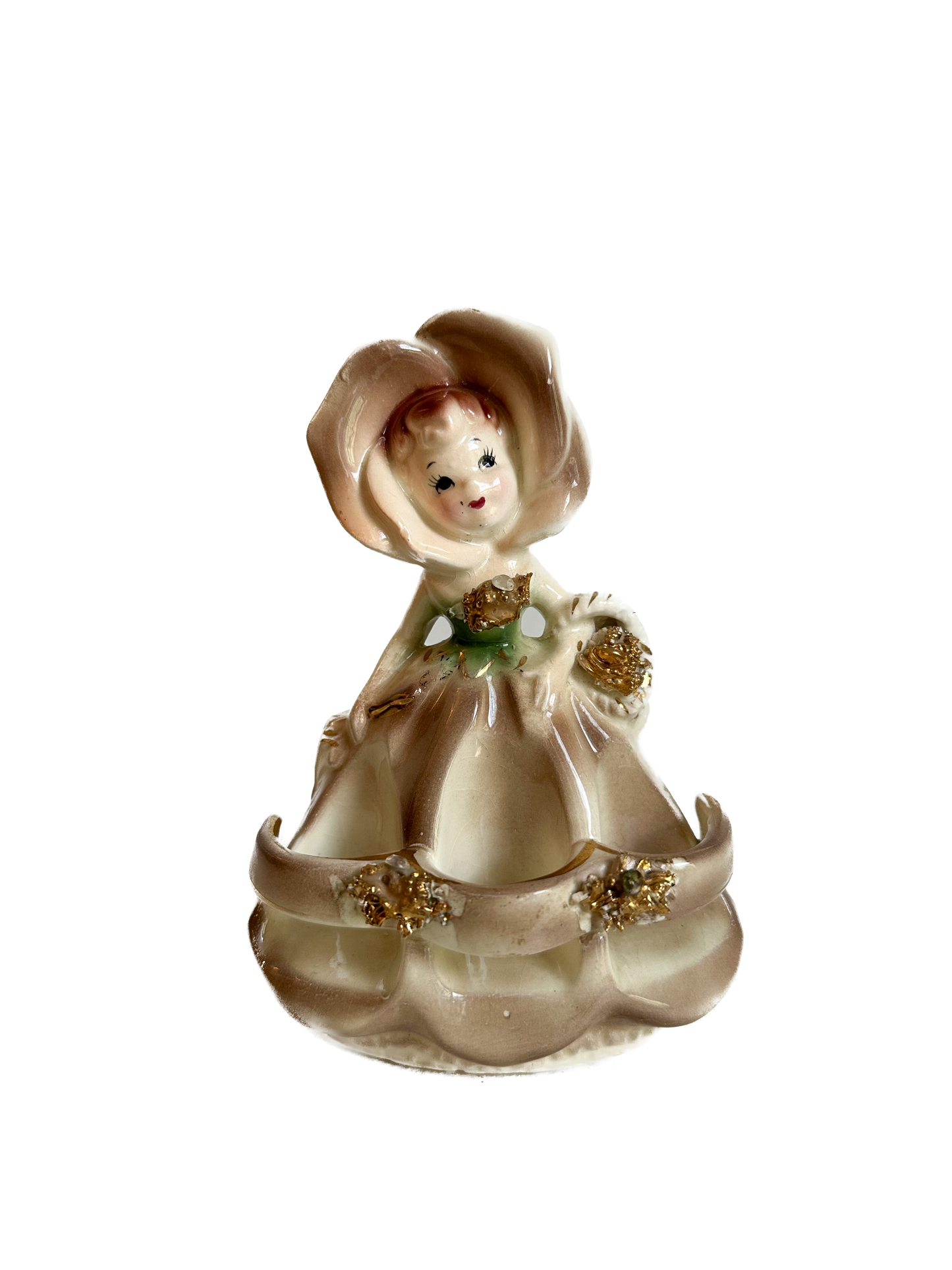 Vintage Anthropomorphic Flower Girl Lipstick Holder