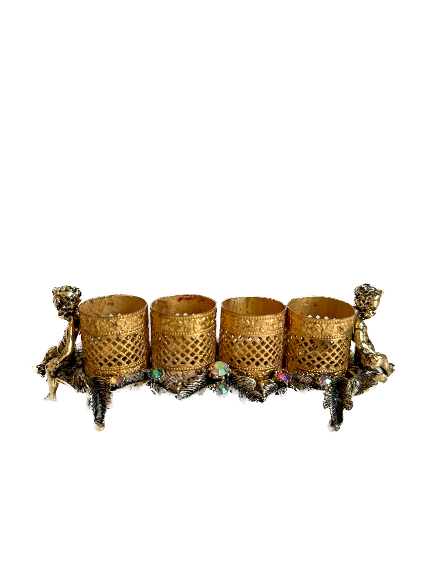 Vintage Cherub Jeweled Lipstick Holder