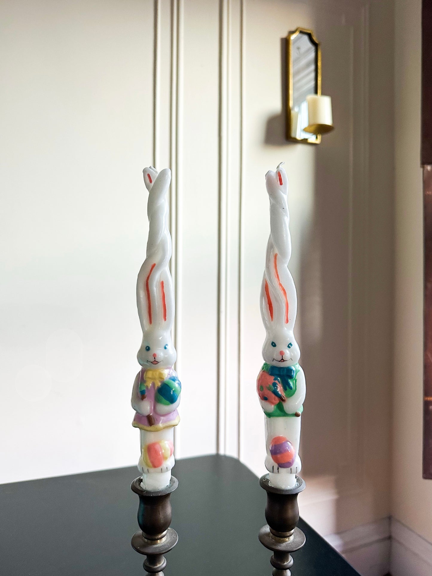 Vintage Easter Bunny Taper Candles