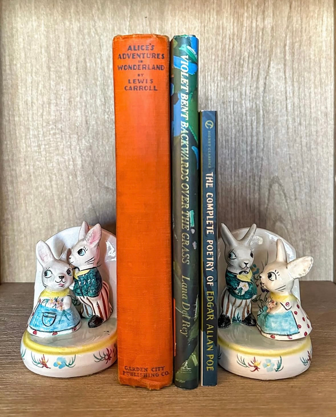 Vintage Mid-Century Ceramic Bunny Bookends