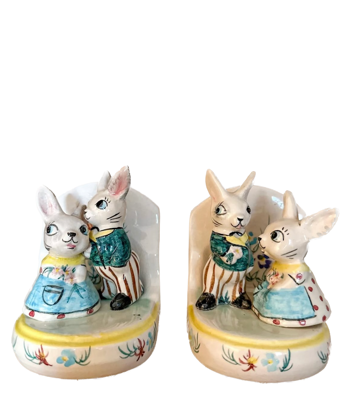 Vintage Mid-Century Ceramic Bunny Bookends