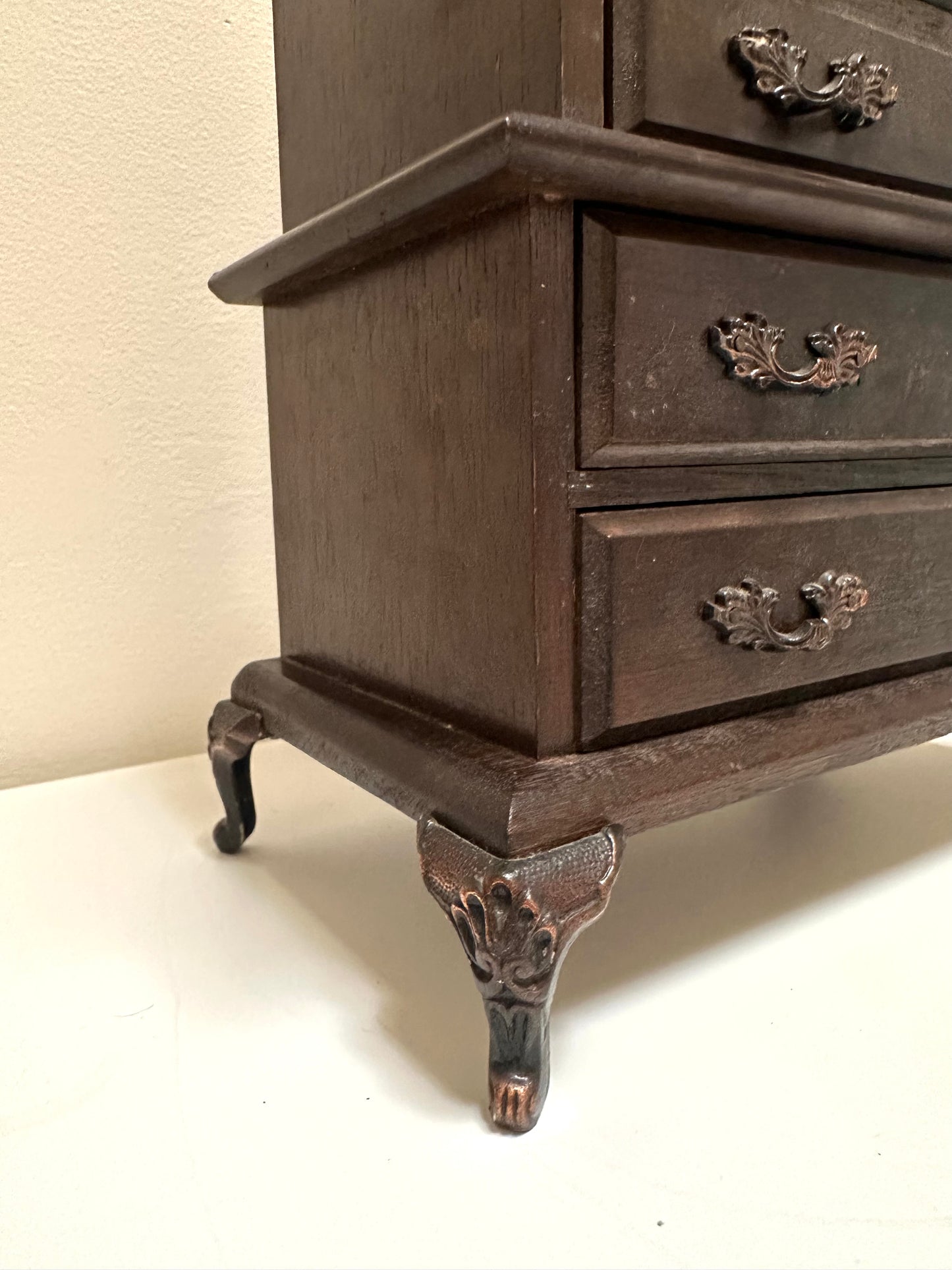 Vintage Footed Dresser Furniture Jewelry Box