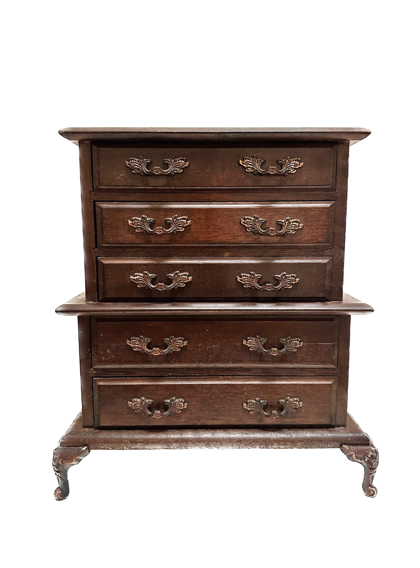 Vintage Footed Dresser Furniture Jewelry Box