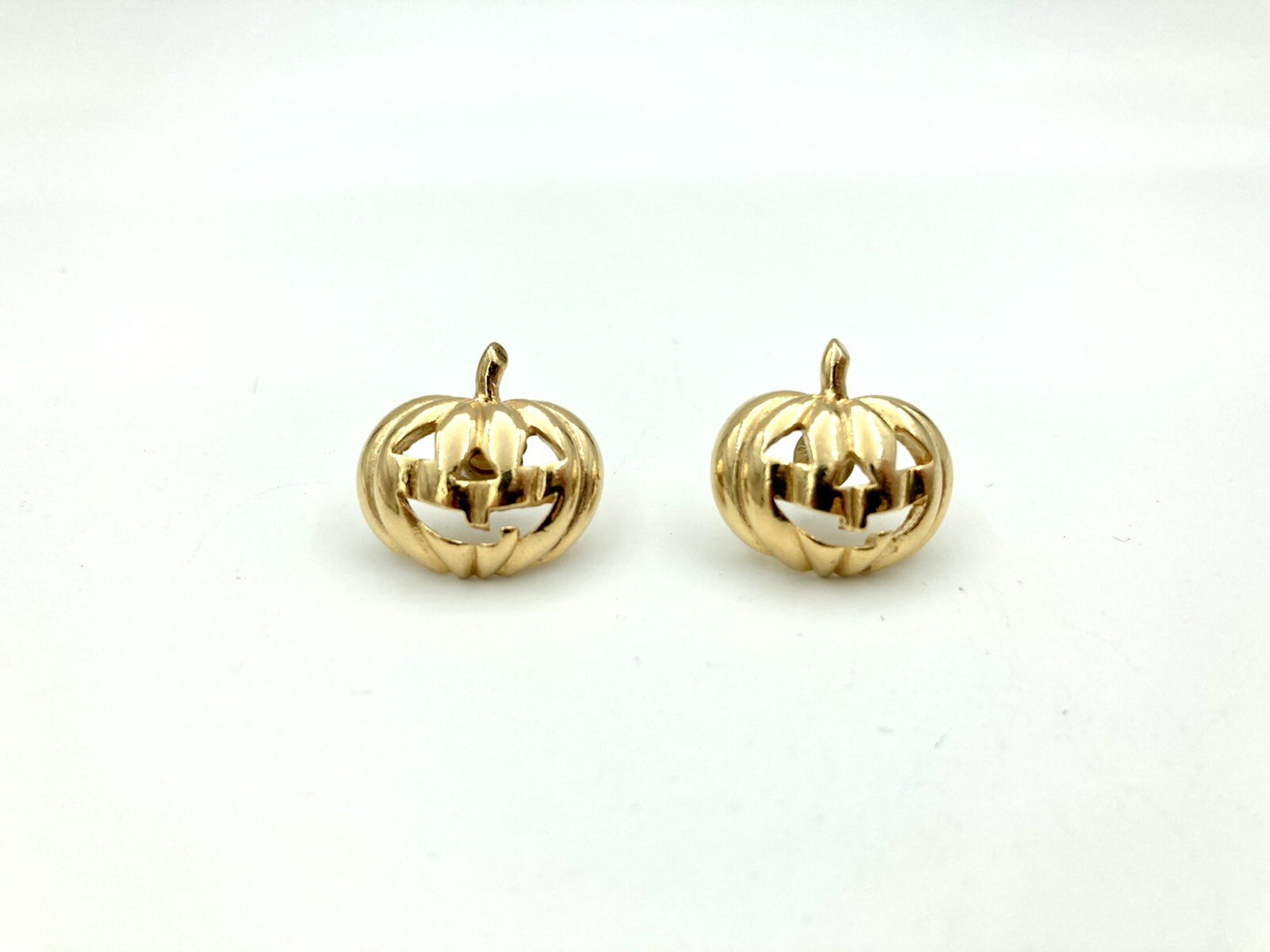 Vintage Gold-Toned Jack-O-Lantern Earrings