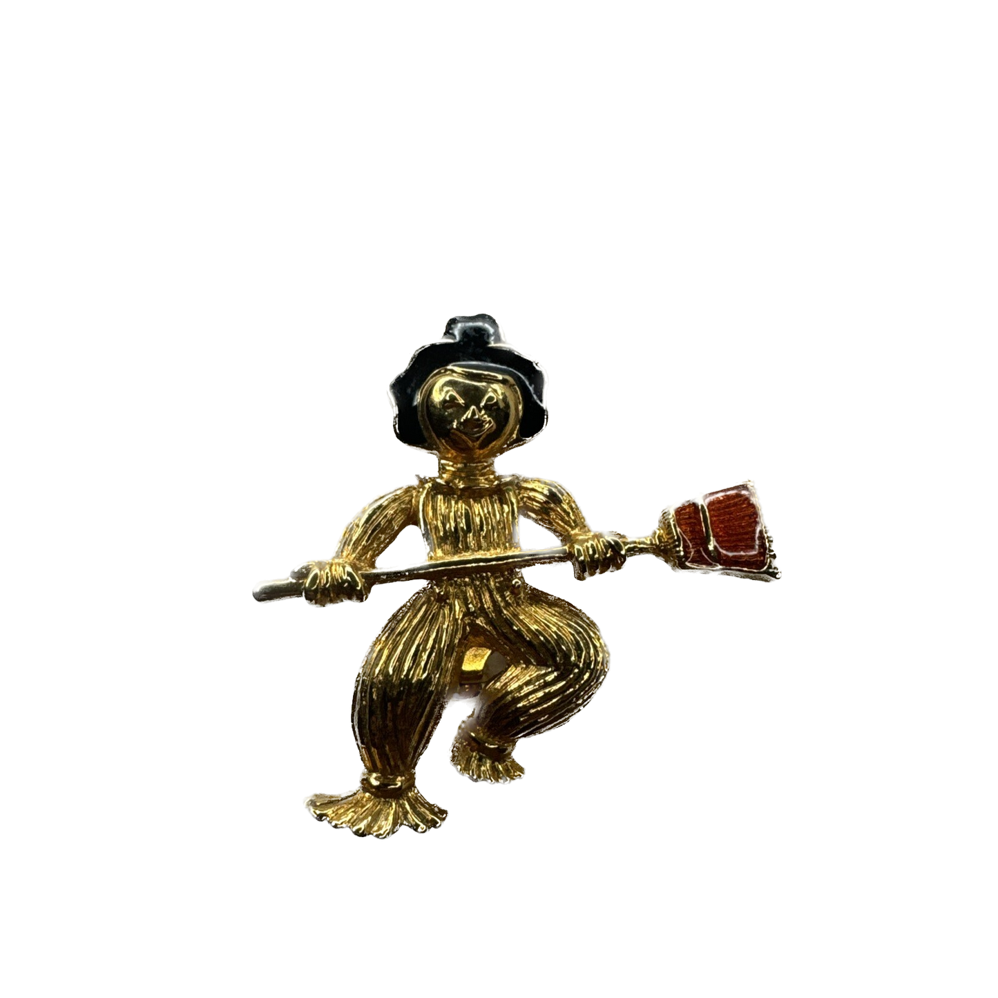 Vintage Gold Scarecrow Pin