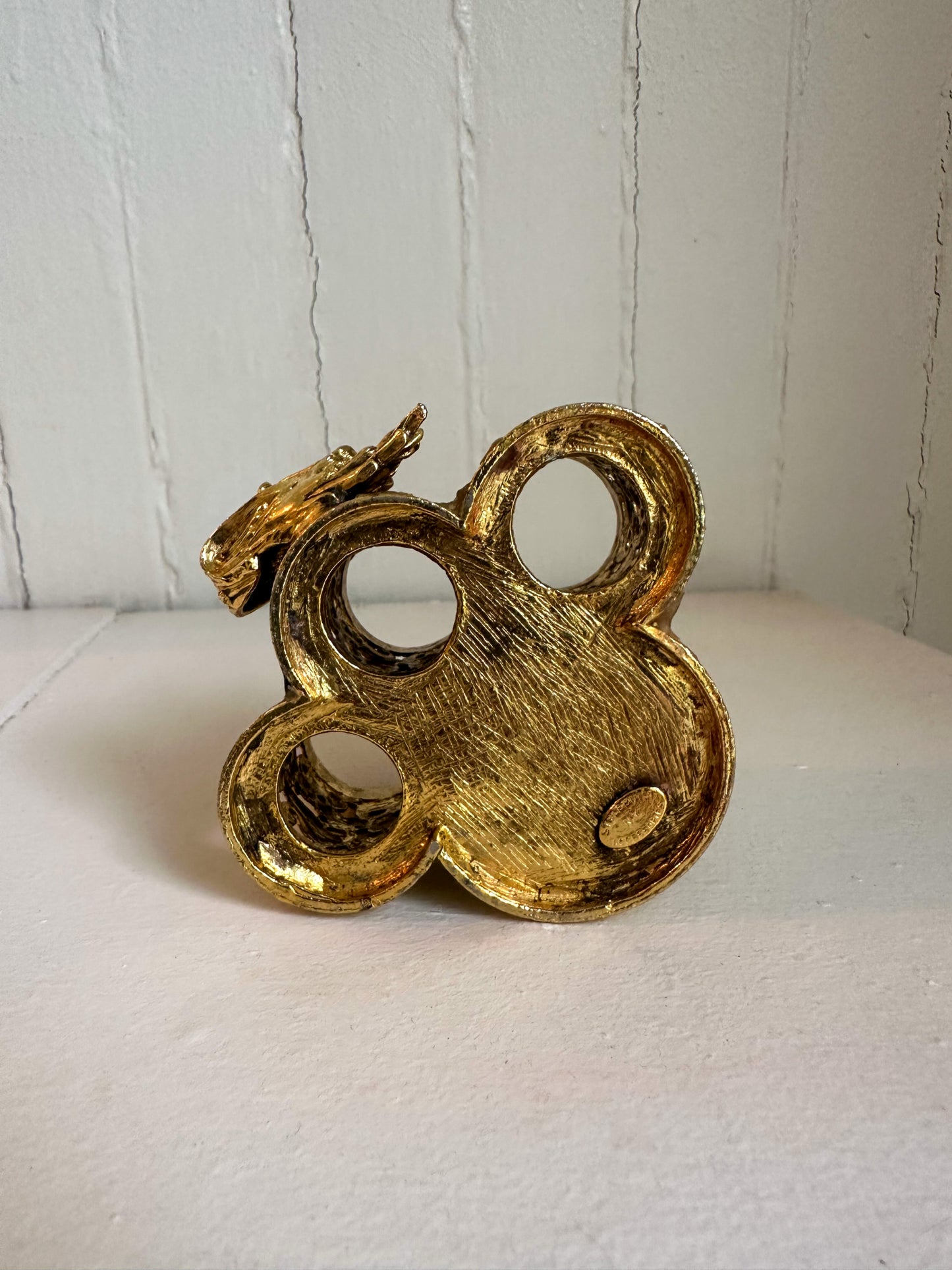 Vintage Gold Swan Lipstick Holder