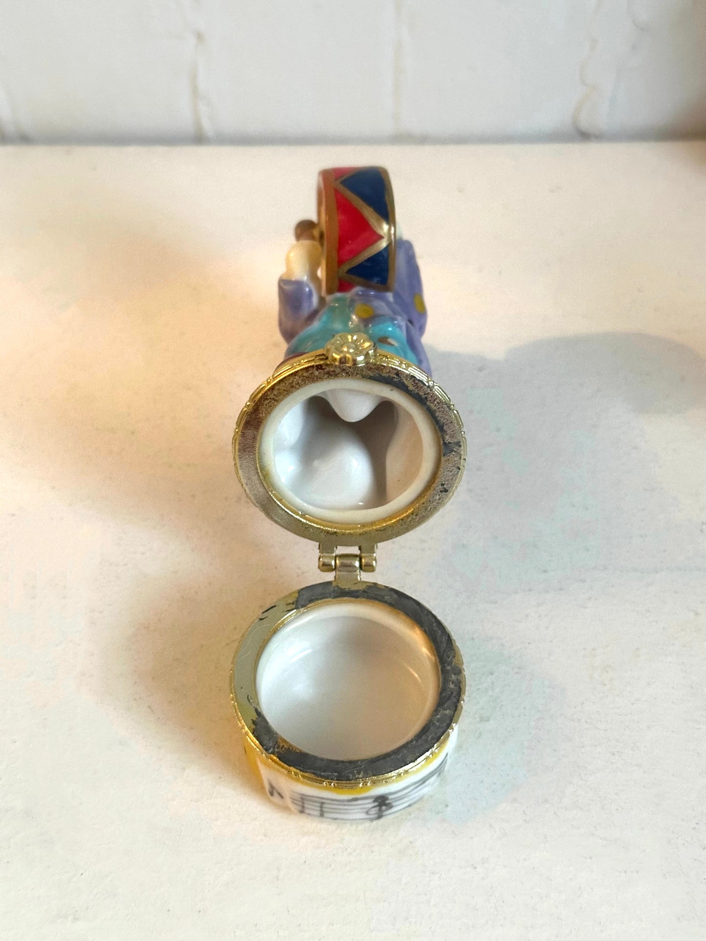 Vintage Clown Playing a Drum Trinket Box