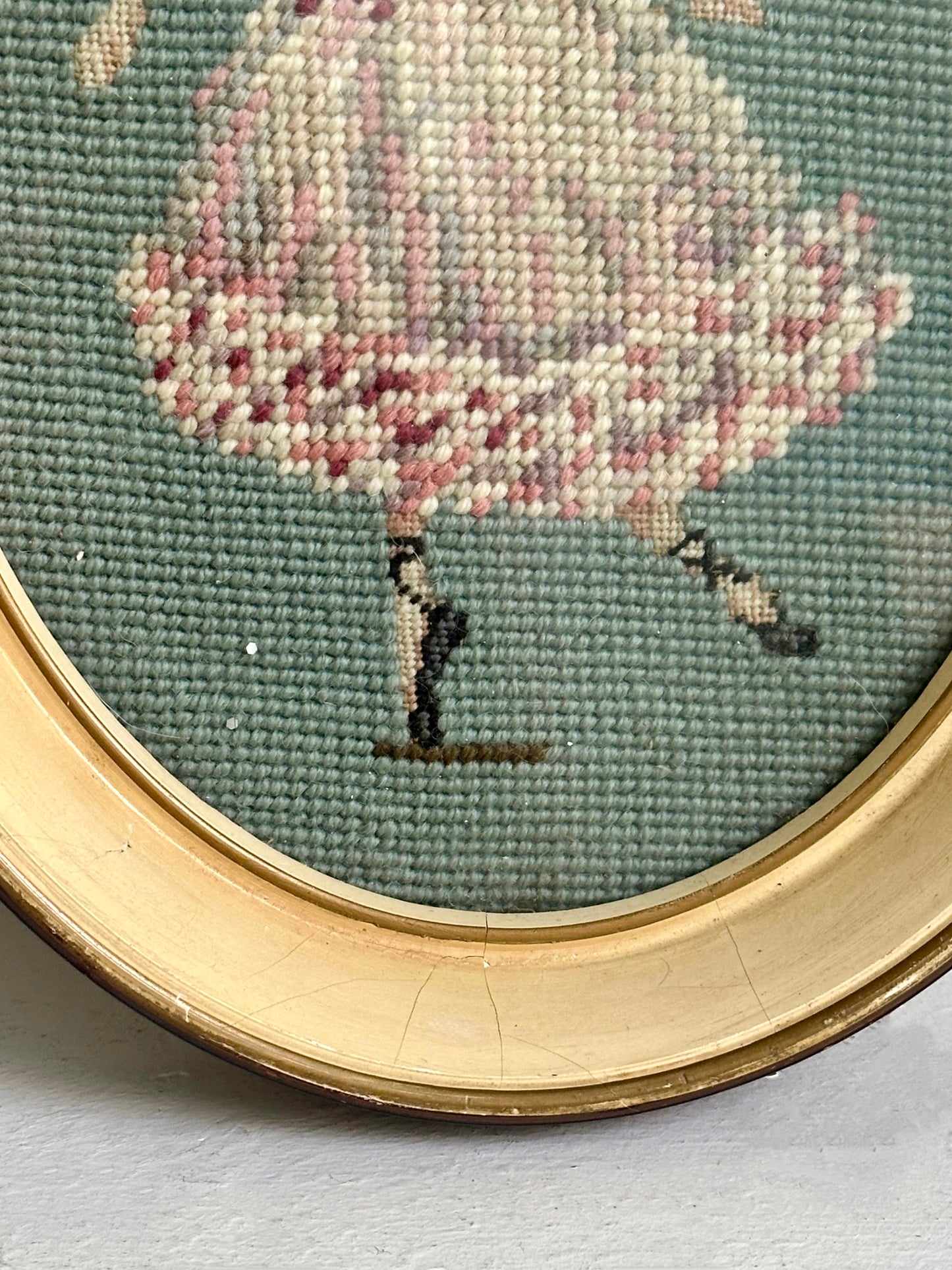 Vintage Ballerina Framed Needlepoint