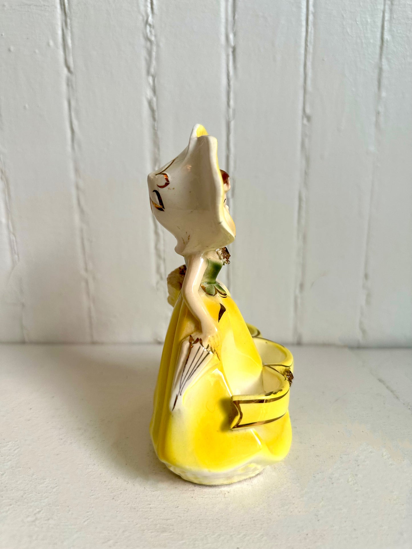 Vintage Anthropomorphic Enesco Flower Girl Lipstick Holder