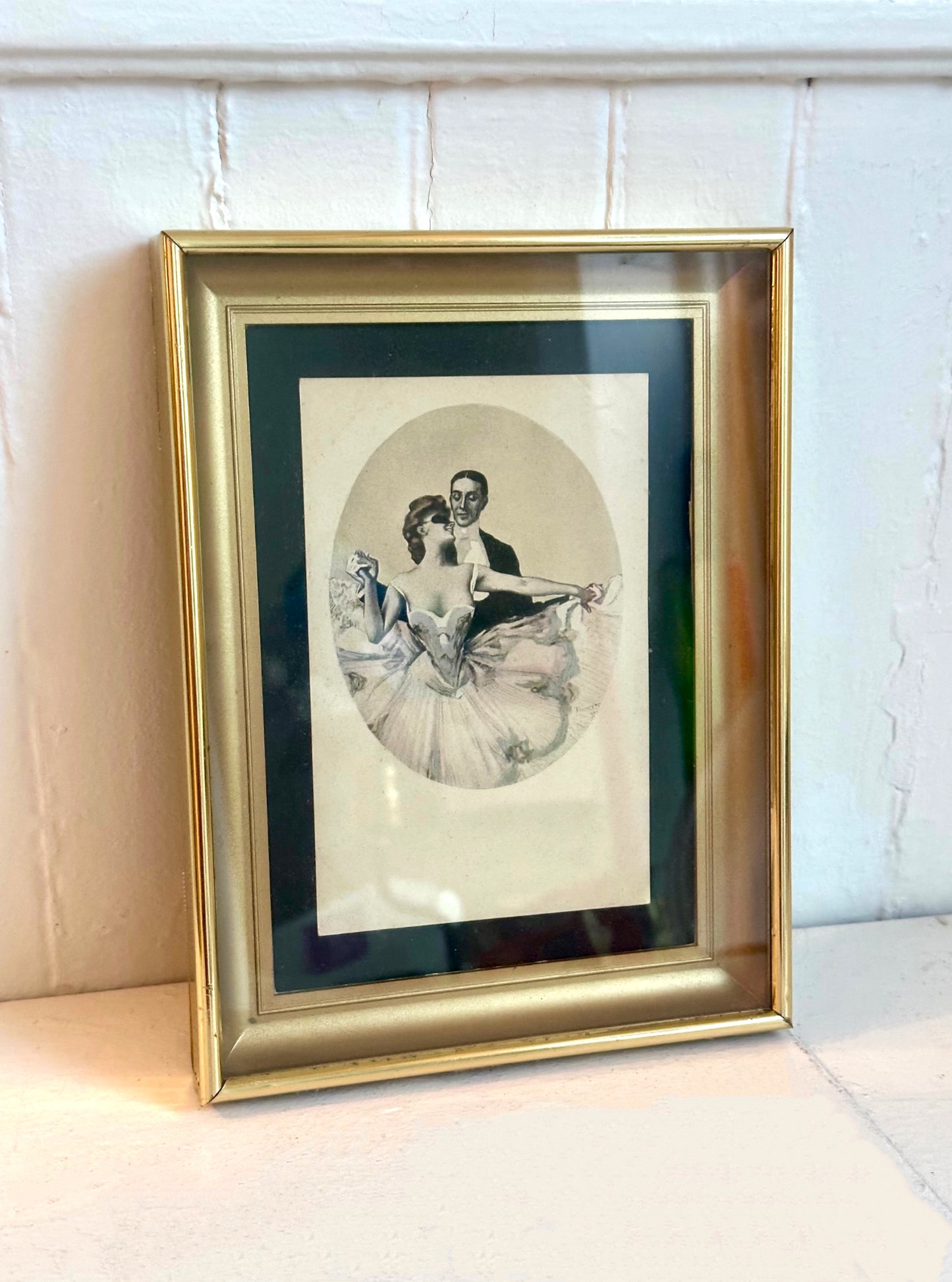 Vintage Masquerade Ball Framed Postcard