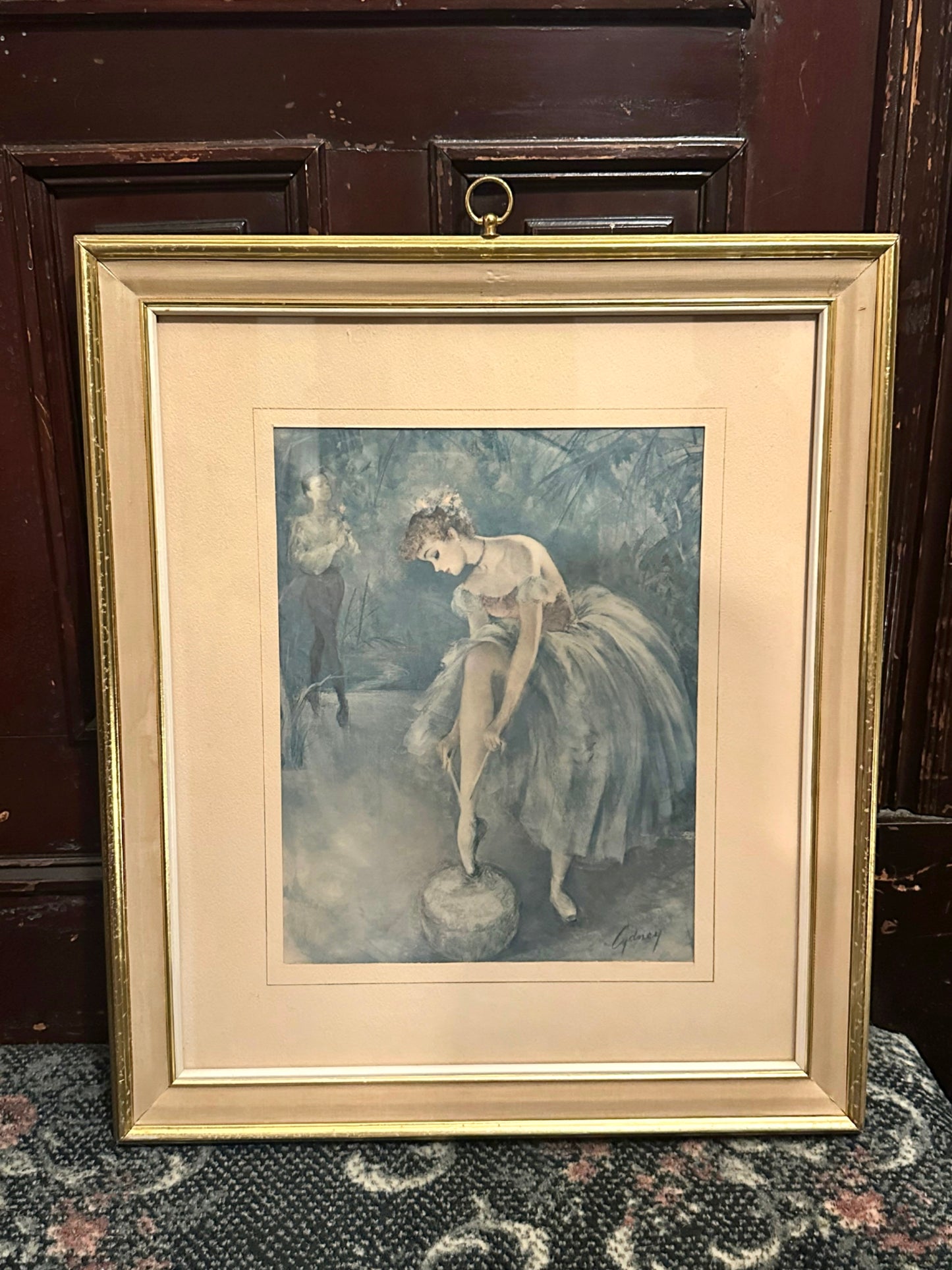 Vintage Large Ballerina Framed Print